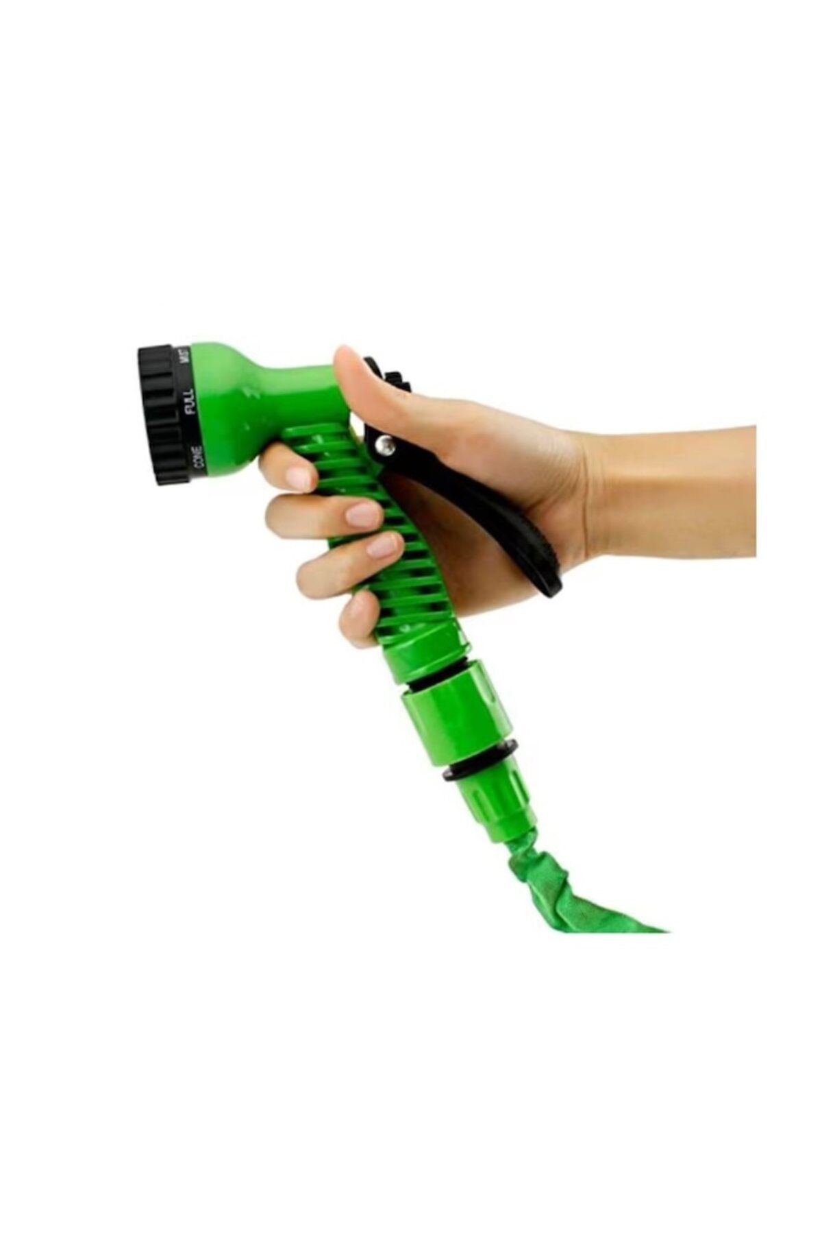 stuffix-Expandable garden hose with 7 spray functions, connectors, 30m length, green, Stuffix® 3