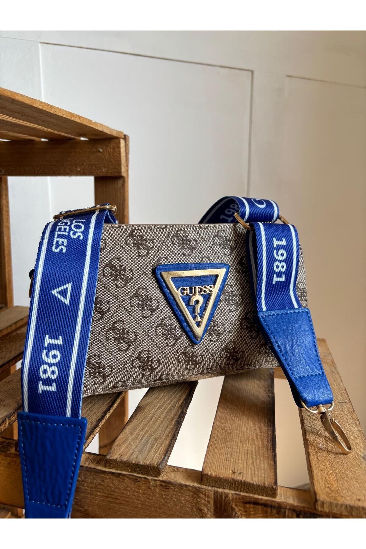 Butik Marka Model Kamin Askı Çanta-Mavi
