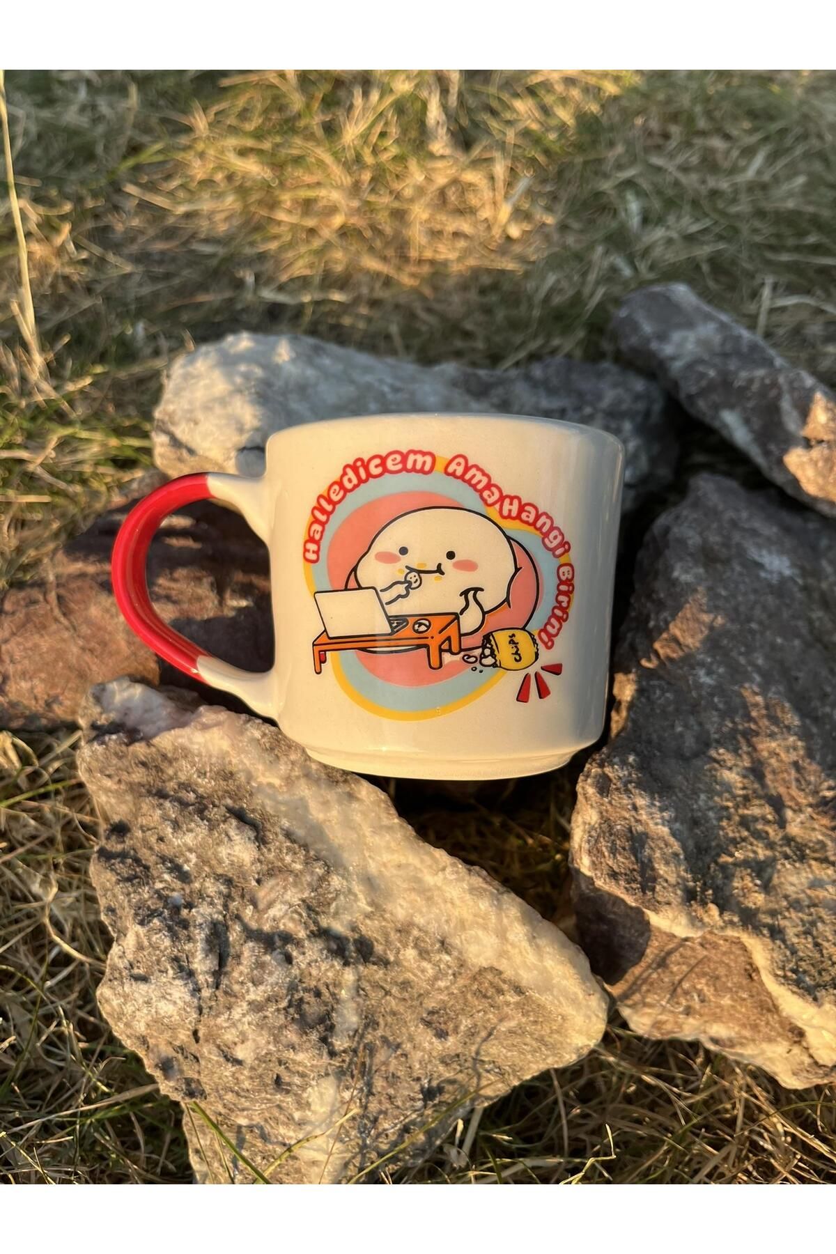 Inspire Ceramic Esprili Seramik Kahve Kupası 200 ml Komik Baskılı Seramik Hediyelik Kupa