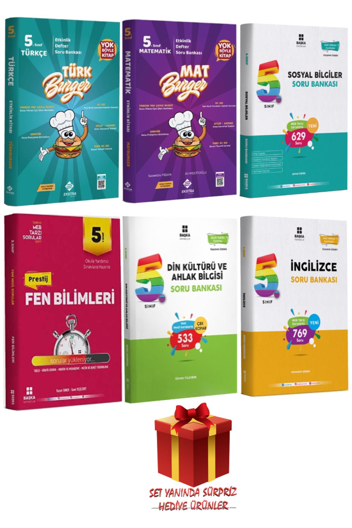 Ekstra Yayıncılık 5.Sınıf Türkçe+Matematik+Sosyal Bilgiler+Fen Bilimleri+Din Kültürü ve Ahlak Bilgisi+İngilizce Soru B