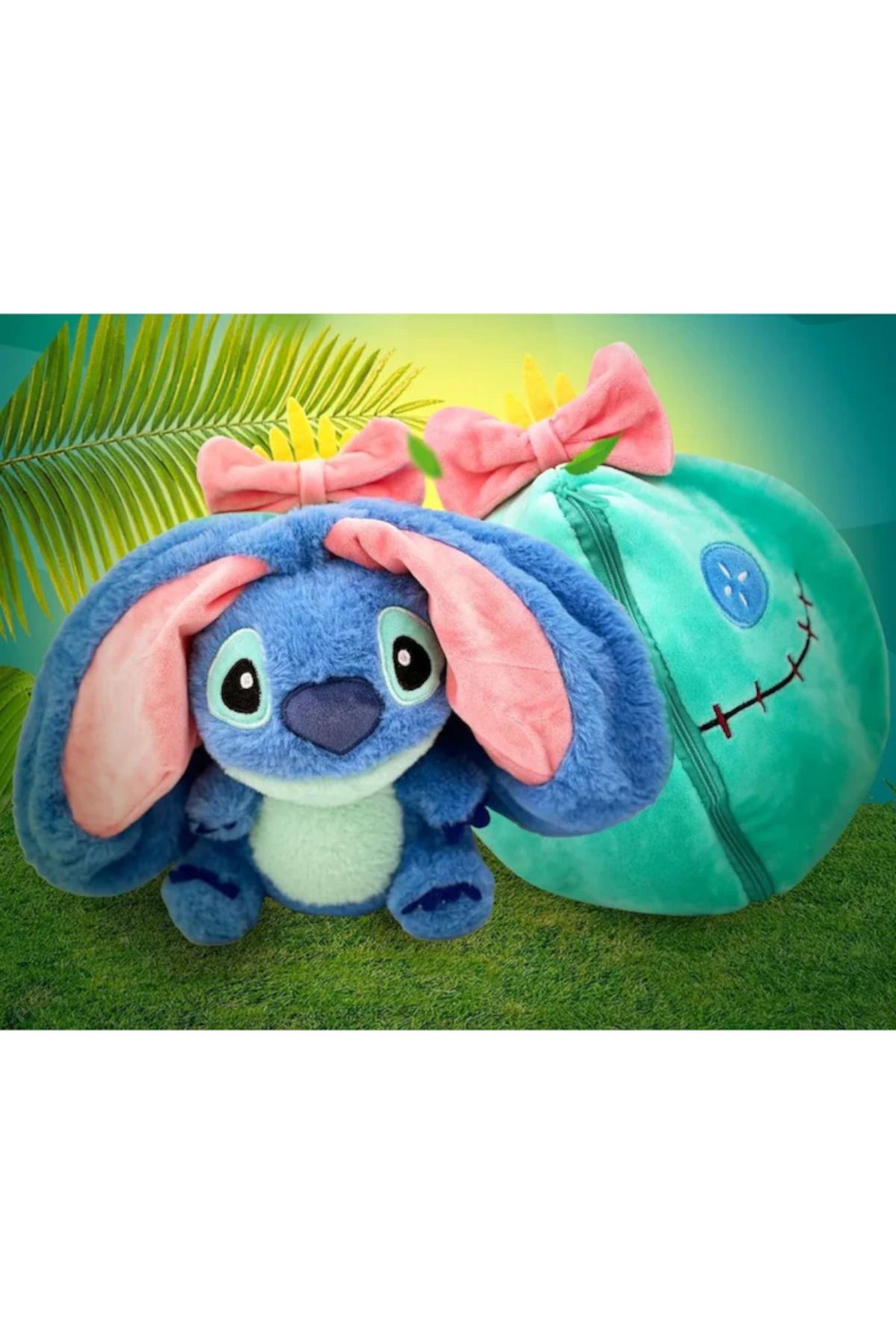 MOAWAVE-Jucărie de pluș Stitch, moale și catifelată, dimensiune 20 cm, culoare albastru/verde MOAWAVE™ 4