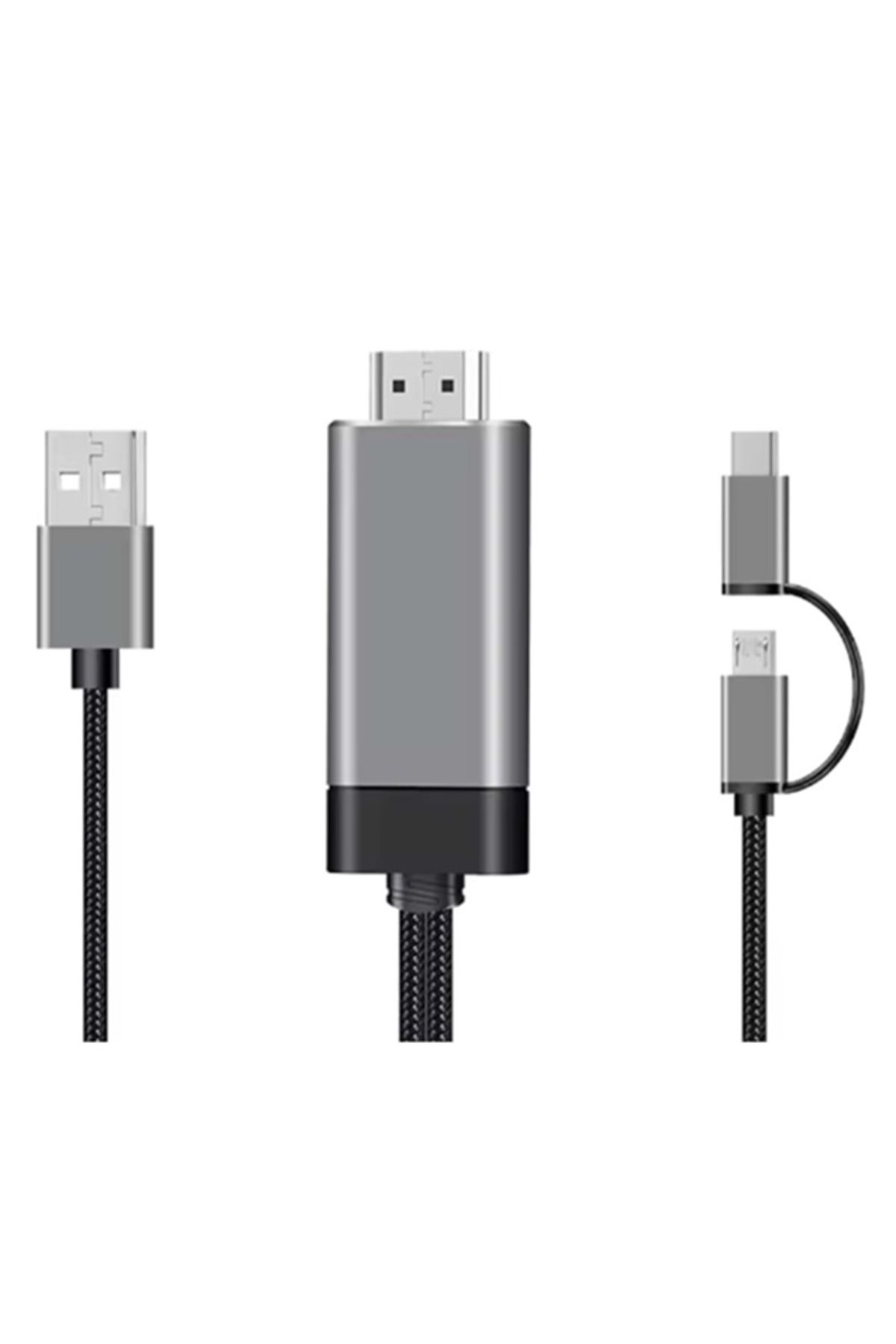 Zilevo TypeC MicroUSB USB To HDMI Çevirici Dönüştürücü Görüntü Kablosu