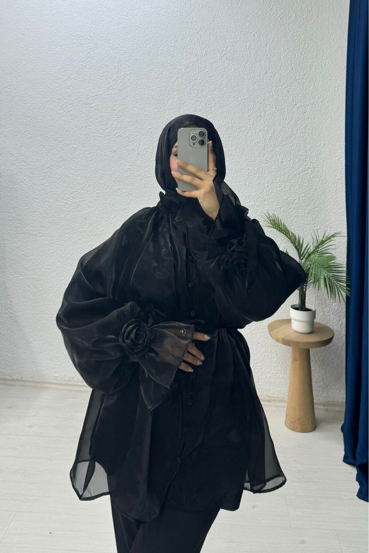 lurex moda Organze Güllü Gömlek