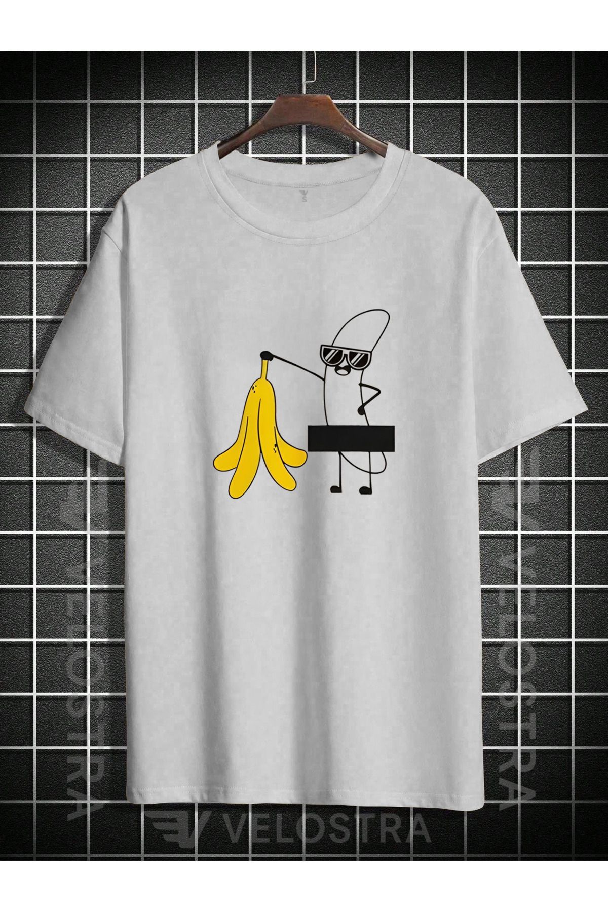 Velostra Unisex Muz Baskılı Oversize T-shirt