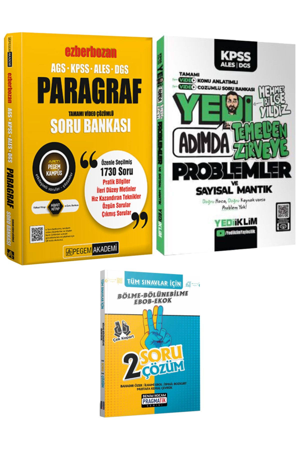Pegem Akademi Yayıncılık Ezberbozan Paragraf Soru B.+Mehmet Bilge Yıldız|Yedi Adımda Problemler ve Sayısal Mantık Konu-Soru B