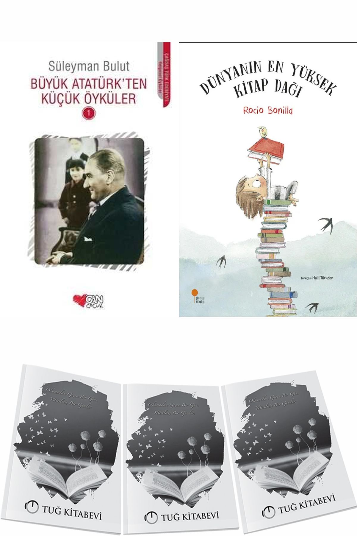 Can Yayınları Büyük Atatürk'ten Küçük Öyküler 1 ve Dünyanın En Yüksek Kitap Dağı + Hediyeli