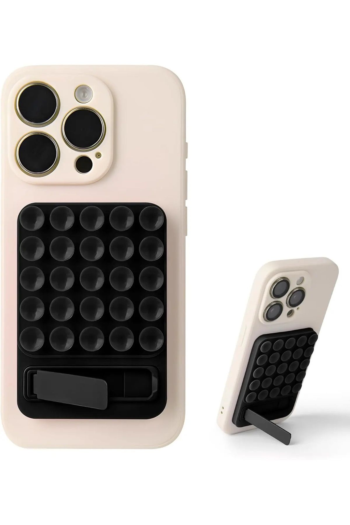 Coverzone Dikdörtgen Vantuzlu Telefon Tutucu Stand Olan Silikon Yumuşak Telefon Standı Geniş Kullanım Alanı