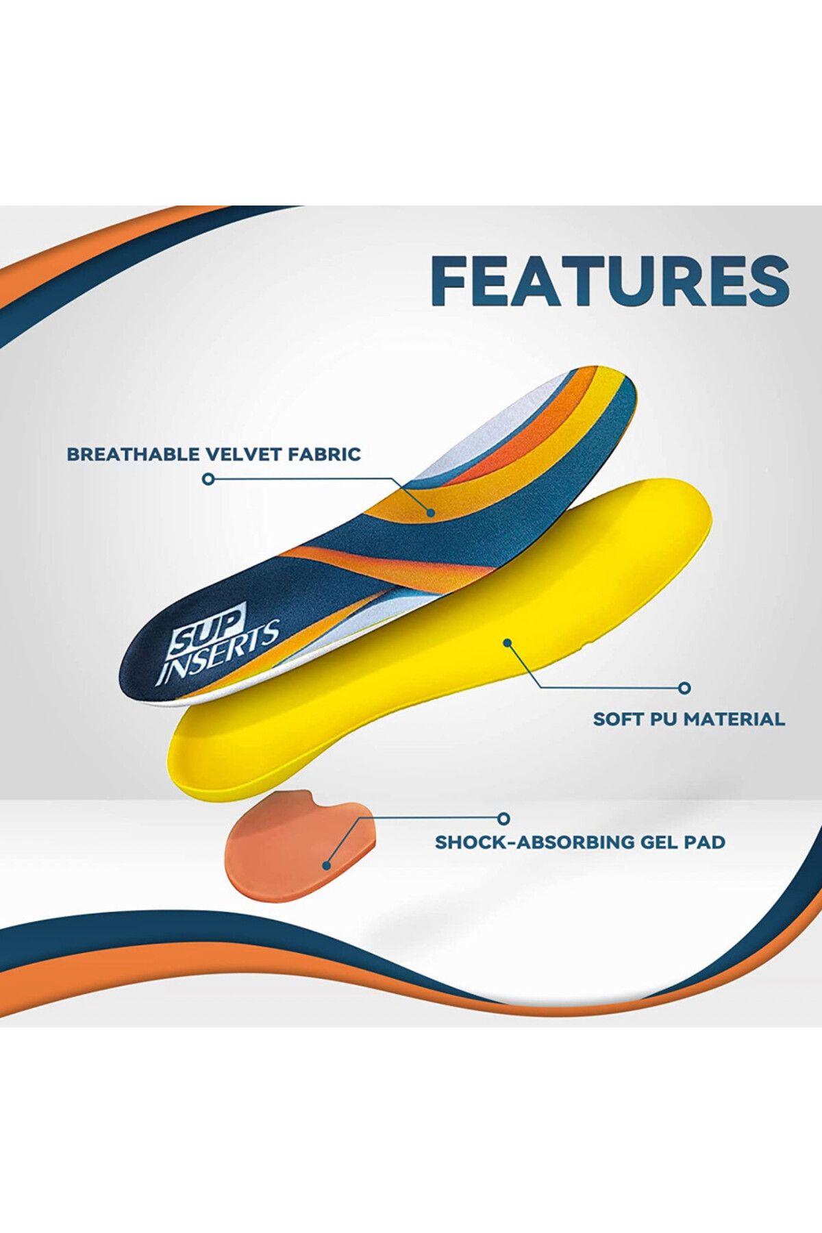 Supinserts-Set of 2 Supinserts insoles, EVA foam, multicolor, size S 7