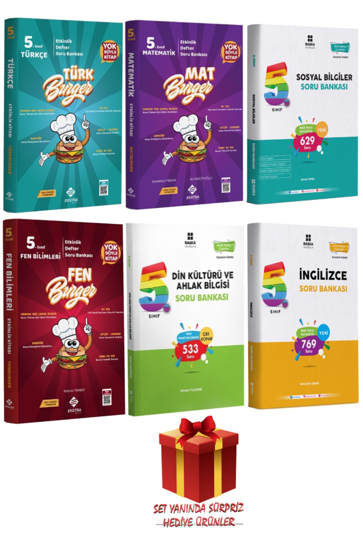 Ekstra Yayıncılık 5.Sınıf Tüm Dersler Soru Bankası:Türkçe+Matematik+Sosyal Bilgiler+Fen Bilimler+Din Kültürü+İngilizce