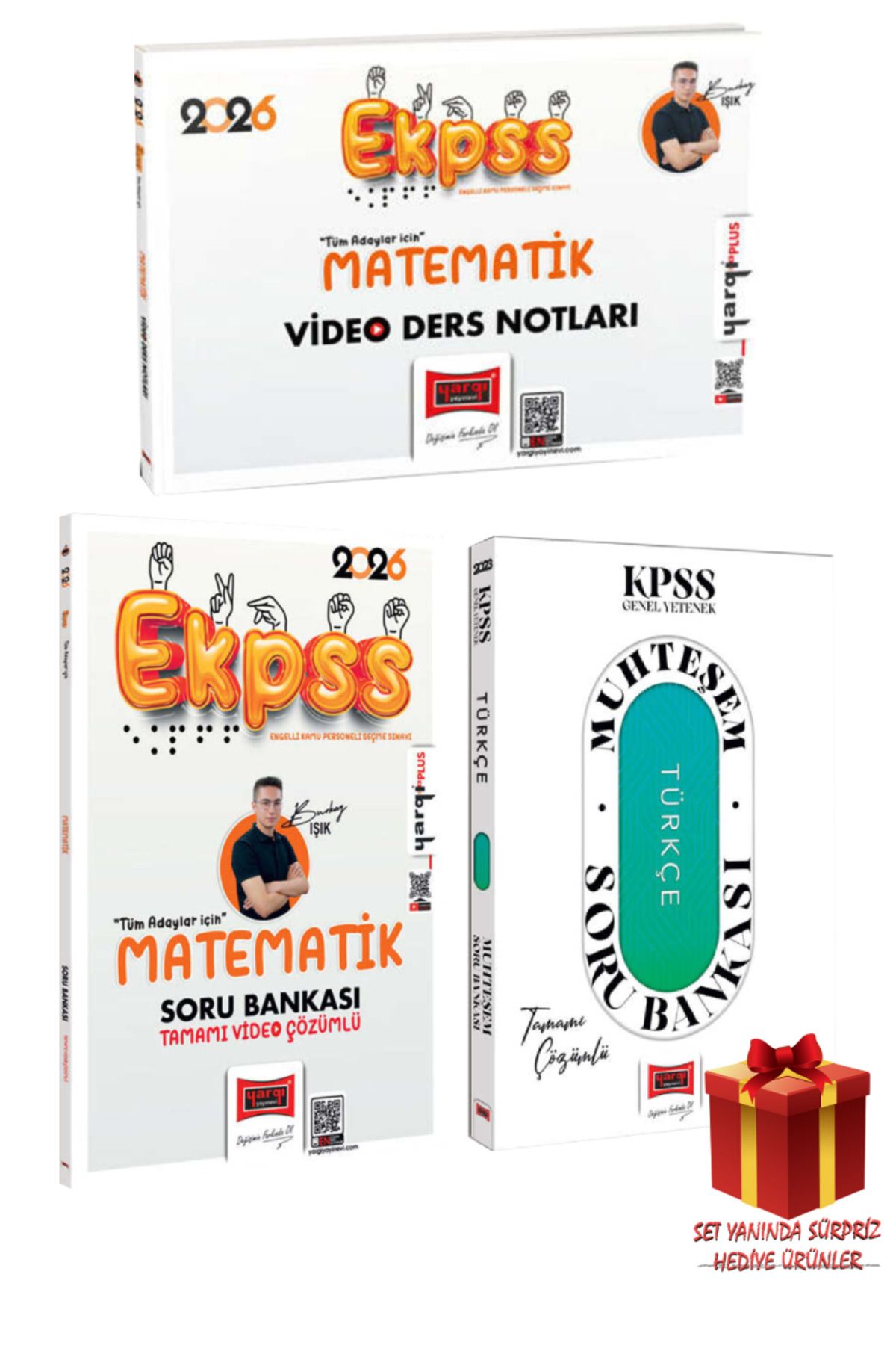 Yargı Yayınları Burkay Işık 2026 EKPSS Matematik Video Ders Notları+ Soru Bankası+ Türkçe Soru Bankası+ Hediye