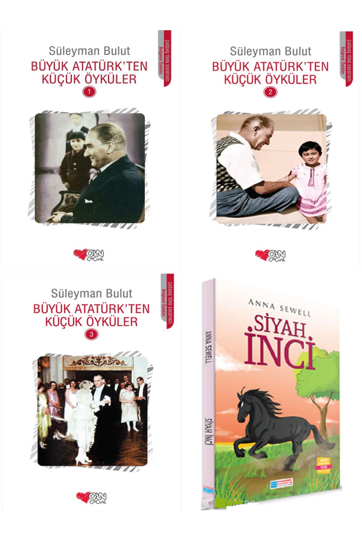 Evrensel İletişim Yayınları Büyük Atatürk'ten Küçük Öyküler 1. 2. ve 3. Kitapları + Siyah İnci 100 Temel Eser / 4 KİTAP SET