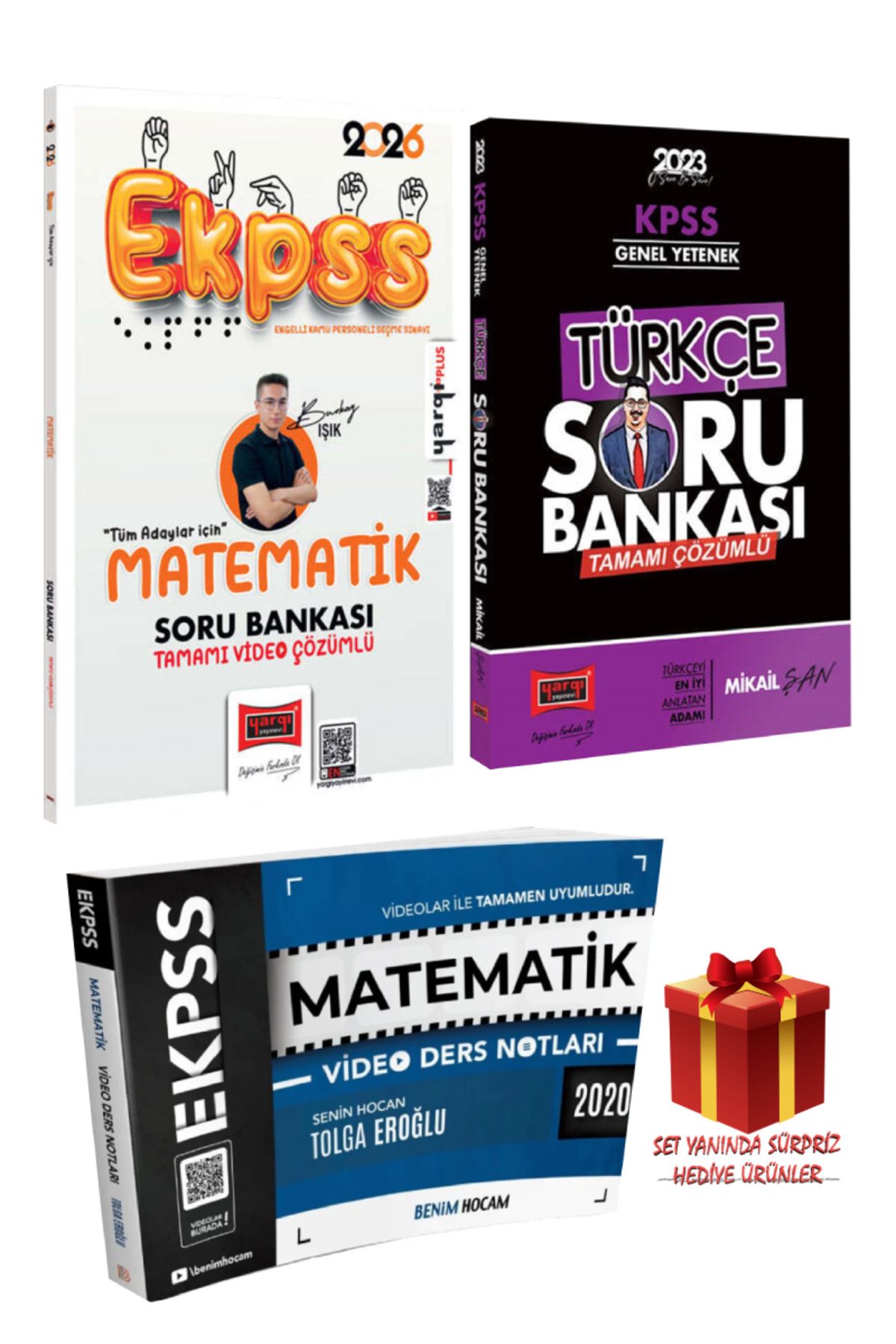 Yargı Yayınları Burkay Işık 2026 EKPSS Matematik Soru Bankası+ Türkçe Soru Bankası + EKPSS Matematik Video Ders Notu