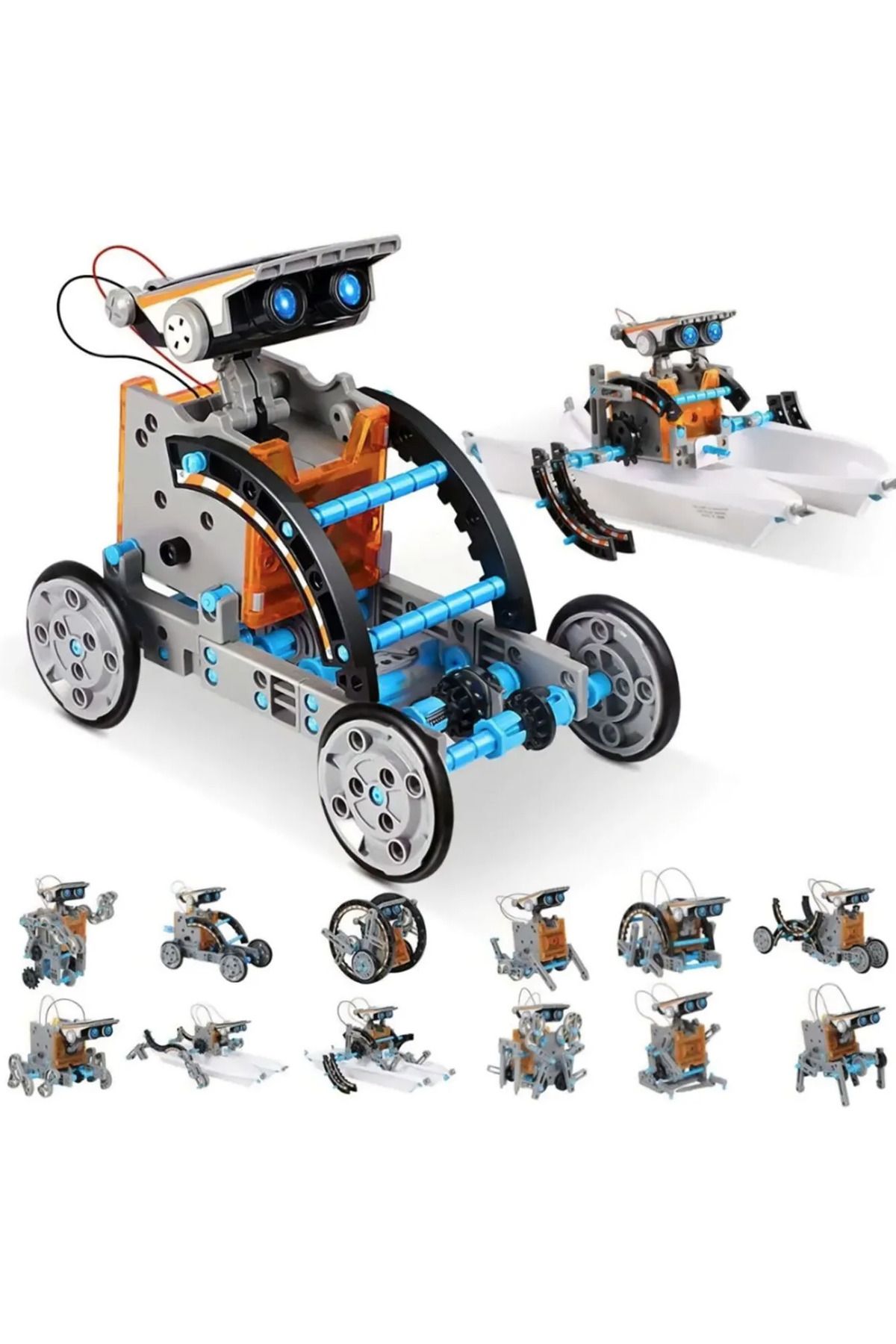 ideal STORE-idealSTORE 13in1 Energetic Robot Educational Creation Set, Includes Solar Panel, Possibility to 3