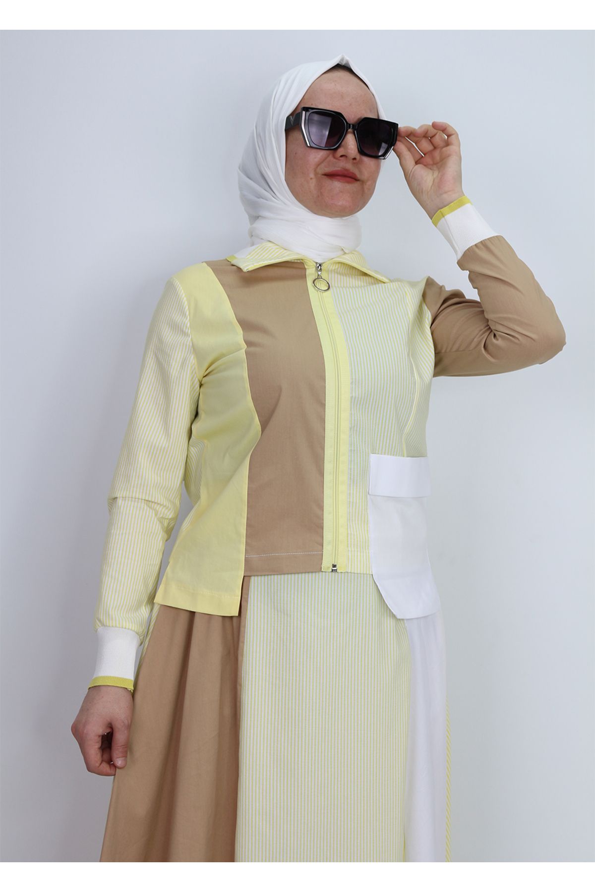 tığstore 1761 TAKIM COLOURBLOCK ÇİZGİ POPLİN TAKIM QYS TAKIM 1761 #24-06#
