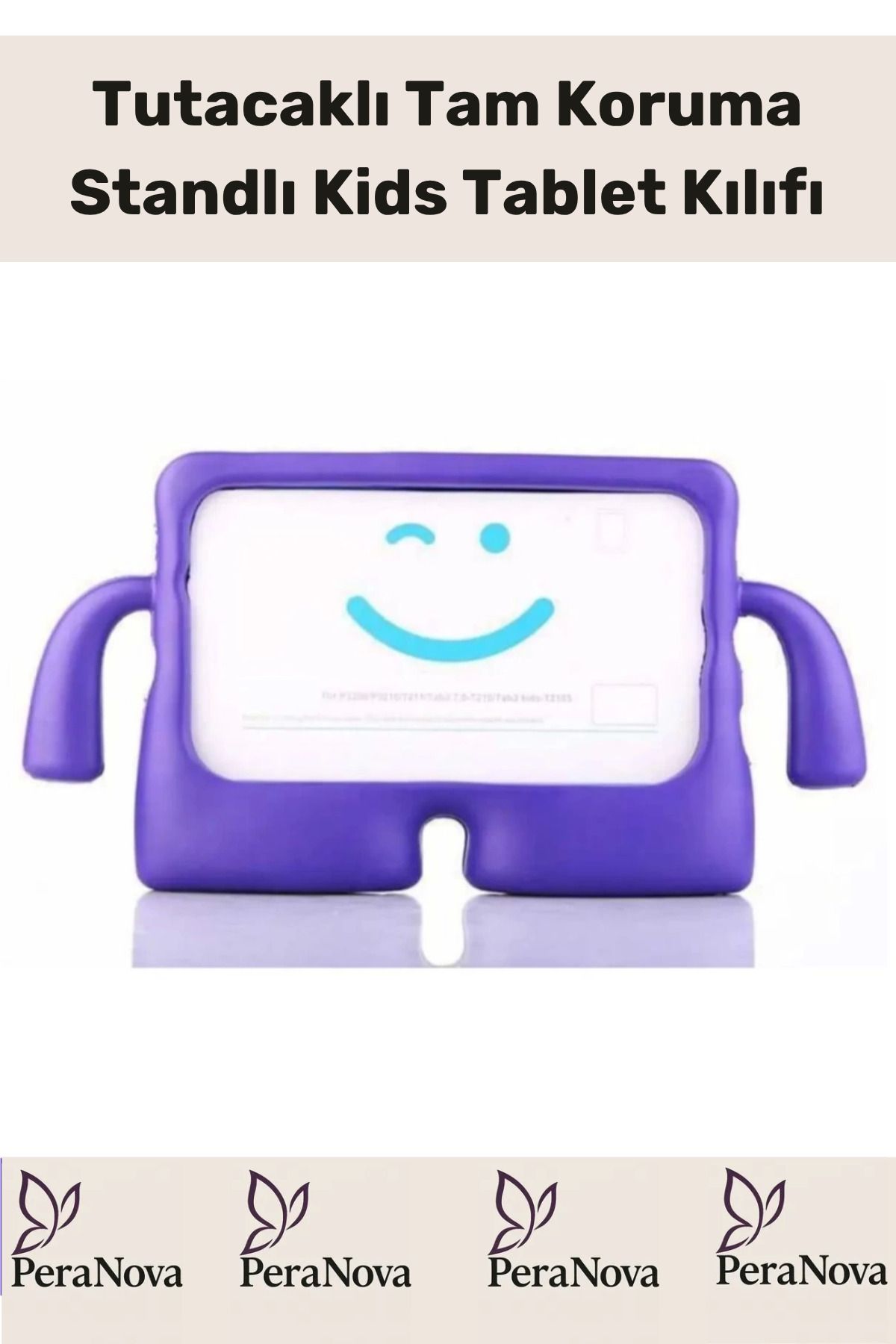 PeraNova Özel Seri Apple Samsung Uyumlu 8.7 Inç Yumuşak Dokulu Tutacaklı Tam Koruma Standlı Kids