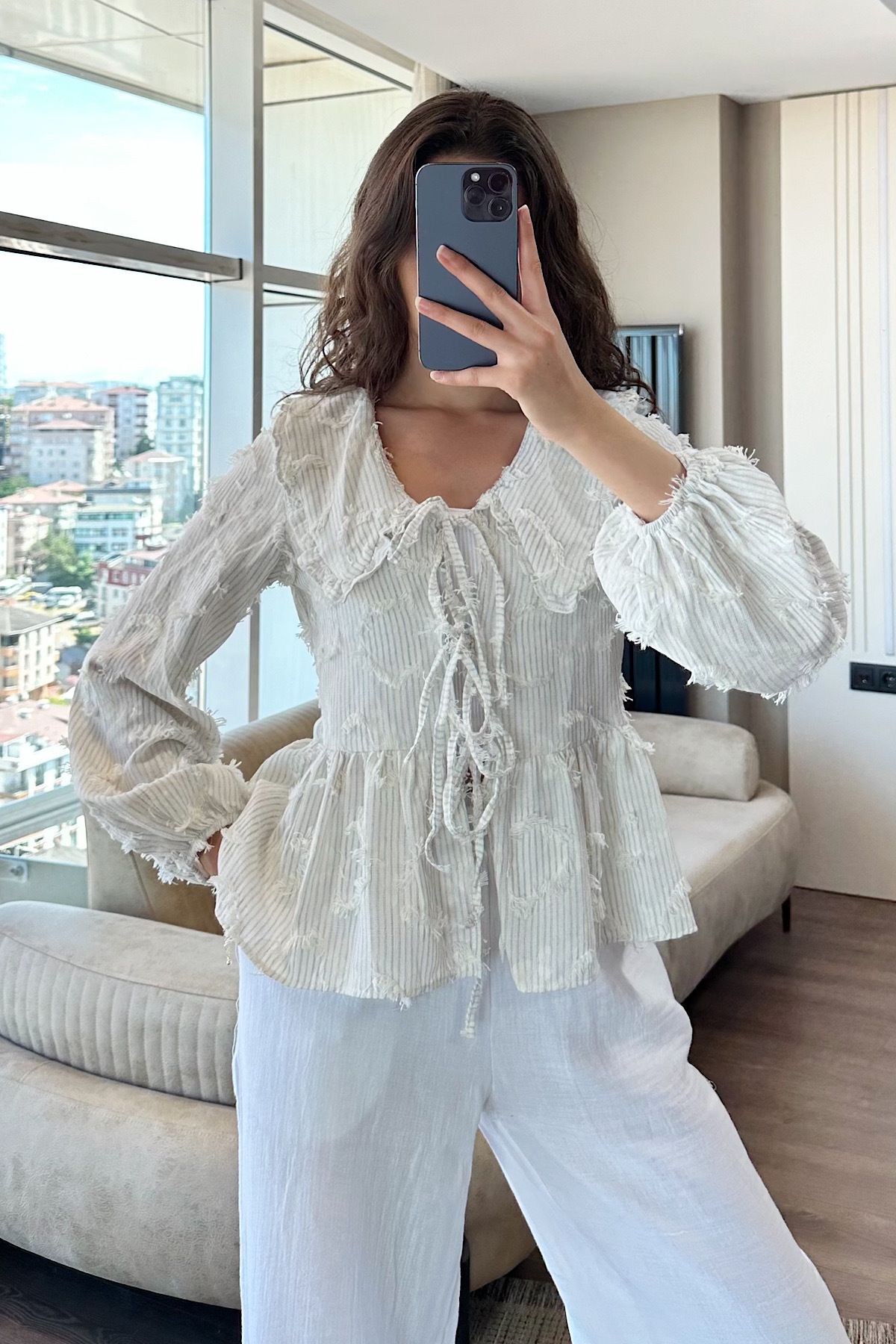DUBAİ Bebe Yaka Püsküllü kimono