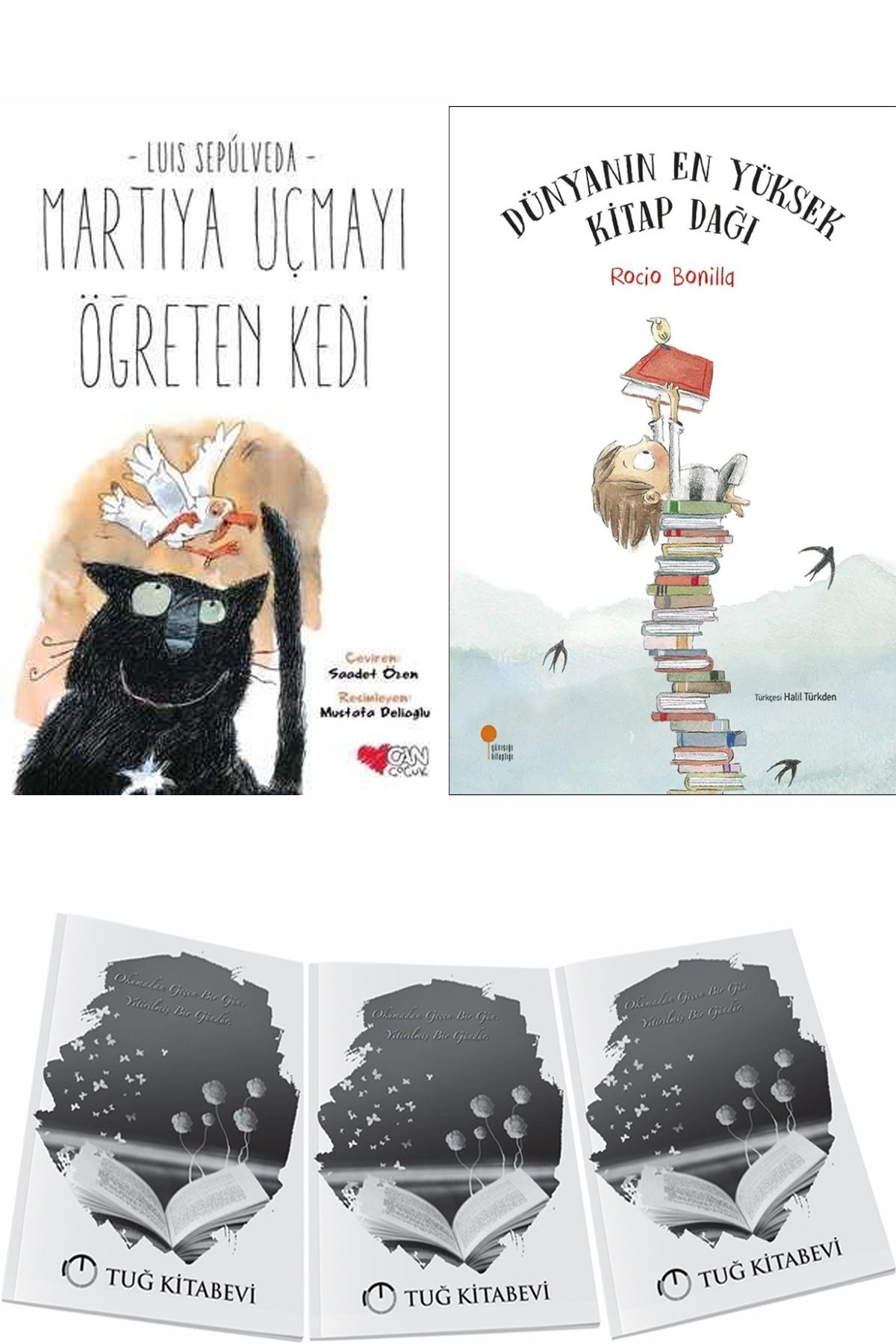 Can Yayınları Martıya Uçmayı Öğreten Kedi ve Dünyanın En Yüksek Kitap Dağı + Hediyeli
