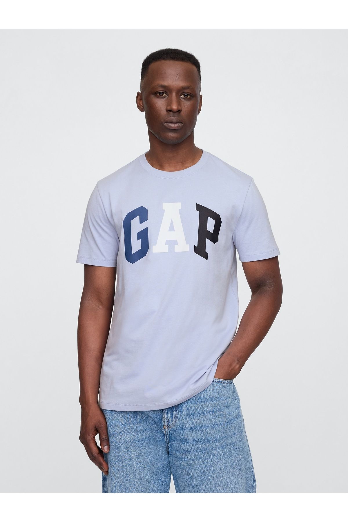 GAP Erkek Açık Lila Everyday Soft Gap Logo T-Shirt