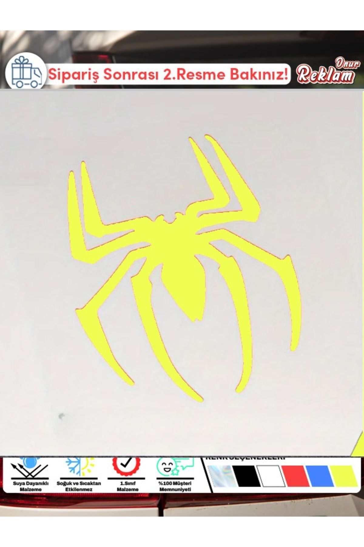 Onur Reklam Mavi Örümcek Logolu Araba Sticker – Spider Style – 15x22 cm