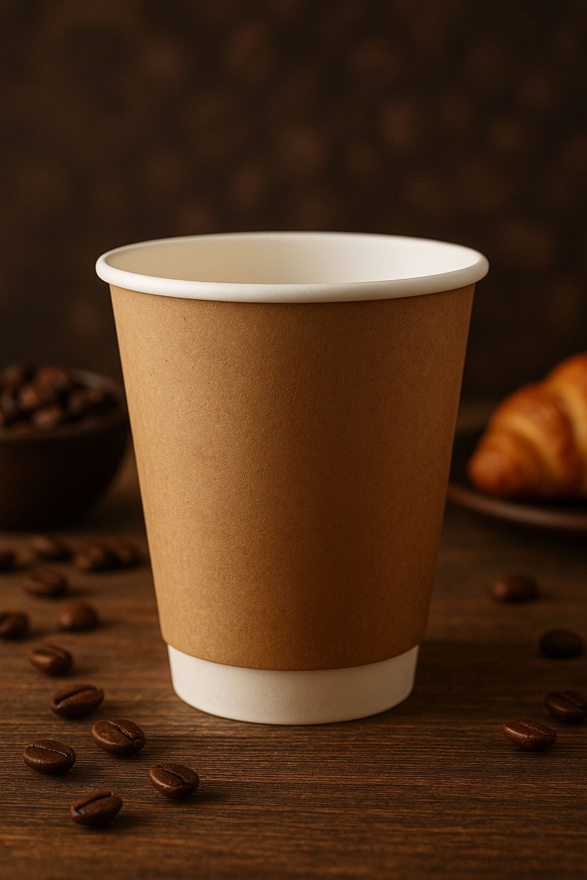 Vitapac 12 Oz 25 Adet Double Wall (DW) -Çift Duvarlı Kraft Karton Bardak / Kahve,Latte Bardağı/