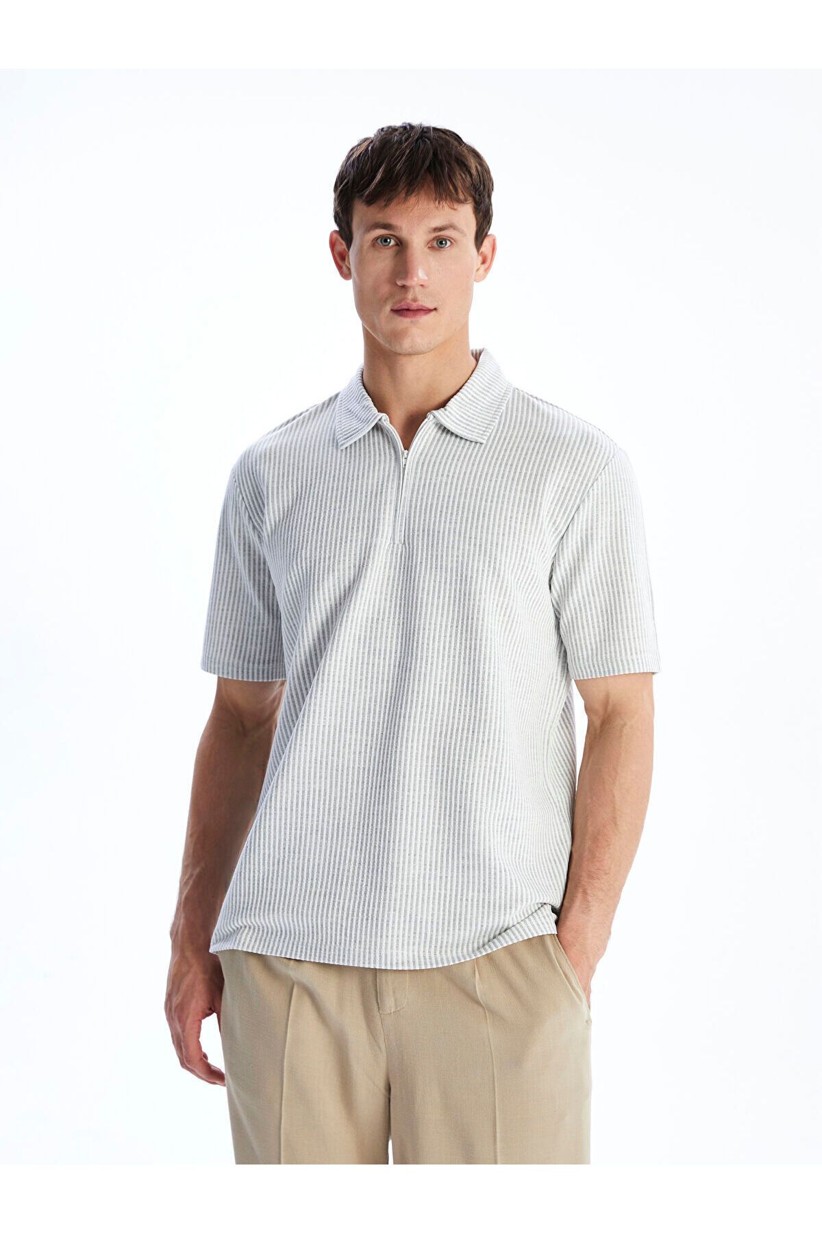 LC Waikiki Polo Yaka Çizgili Erkek Tişört