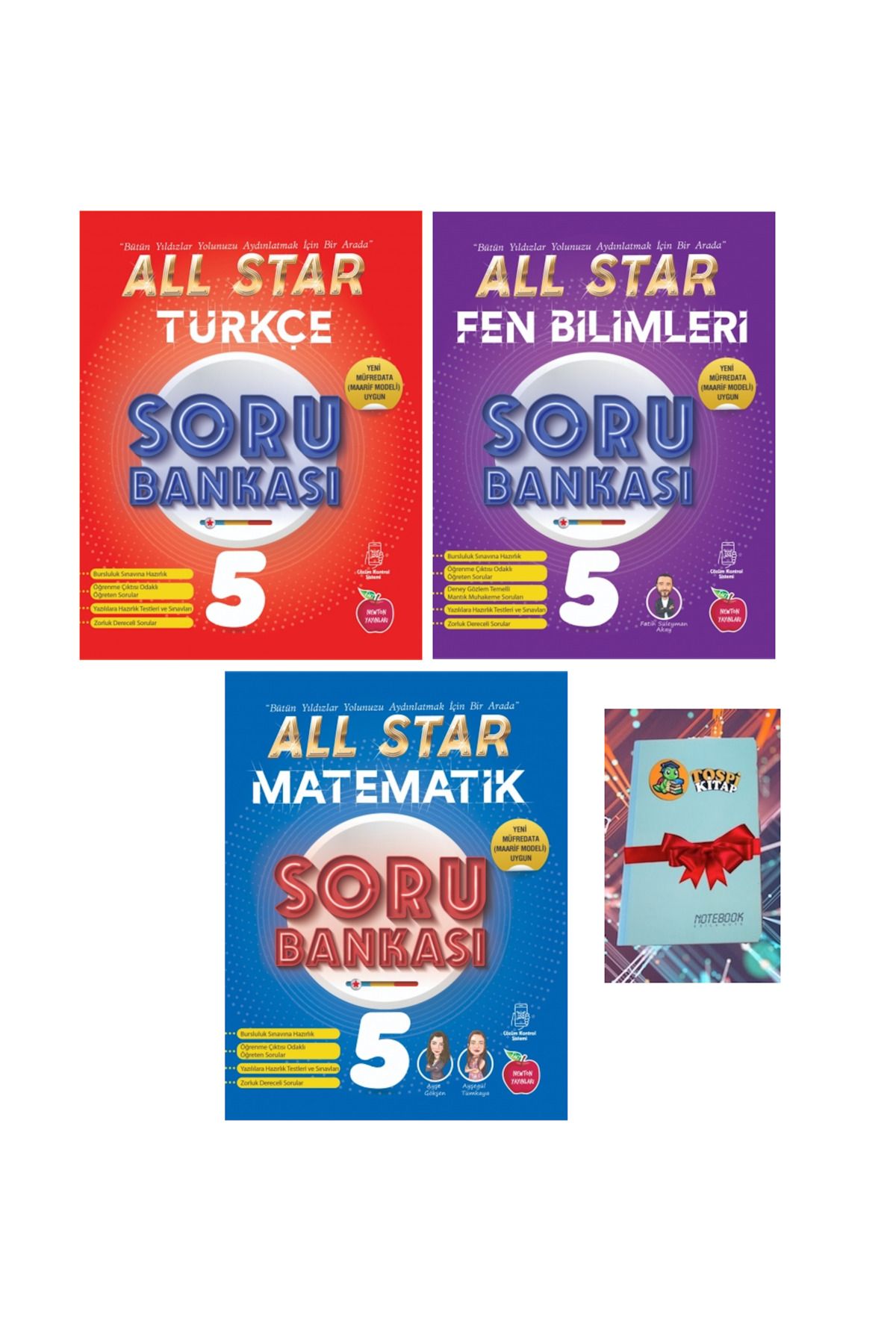 Newton Yayınları 5.All Star FEN BİLİMLERİ + MATEMATİK + TÜRKÇE Soru Bankası ( NOT DEFTERİ HEDİYE)