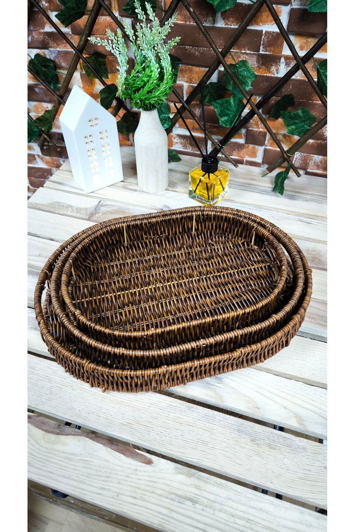 SOSYETE HOME41 RATTAN TEPSİ OVAL 3LÜ