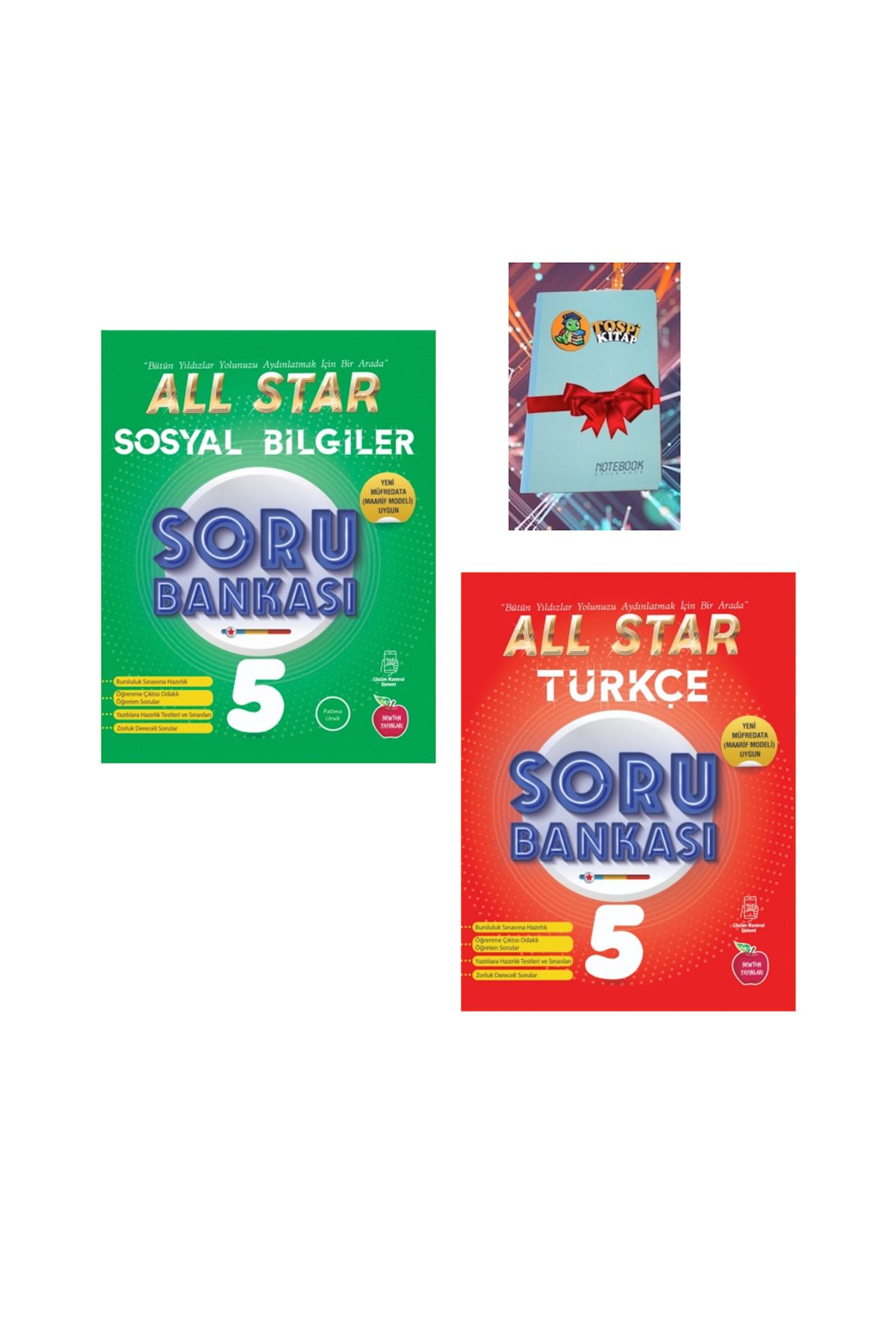 Newton Yayınları 5.All Star TÜRKÇE + SOSYAL BİLGİLER Soru Bankası ( NOT DEFTERİ HEDİYE)