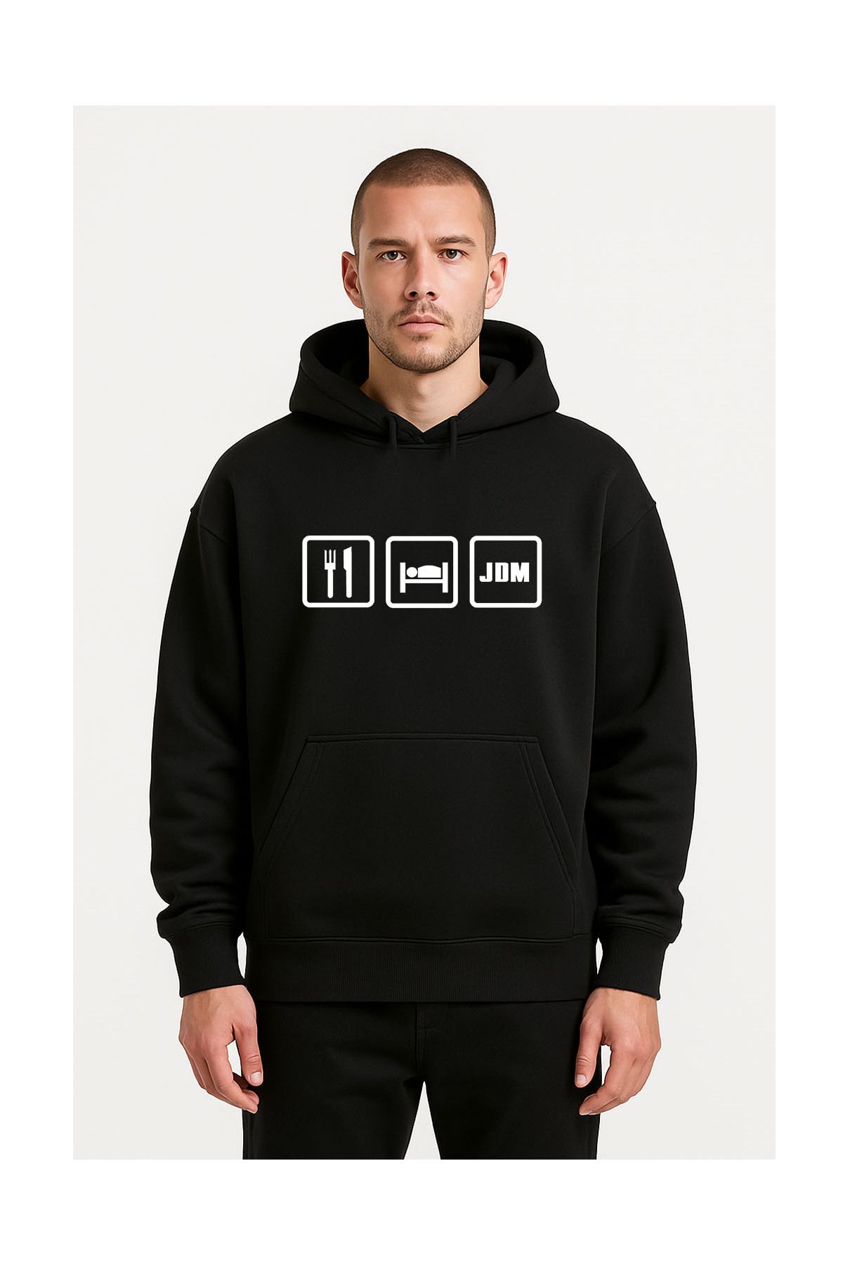 Advantage Kod Trend Advantage Jdm Eat Sleep Jdm Logo Kapşonlu Sweatshirt Hoodie