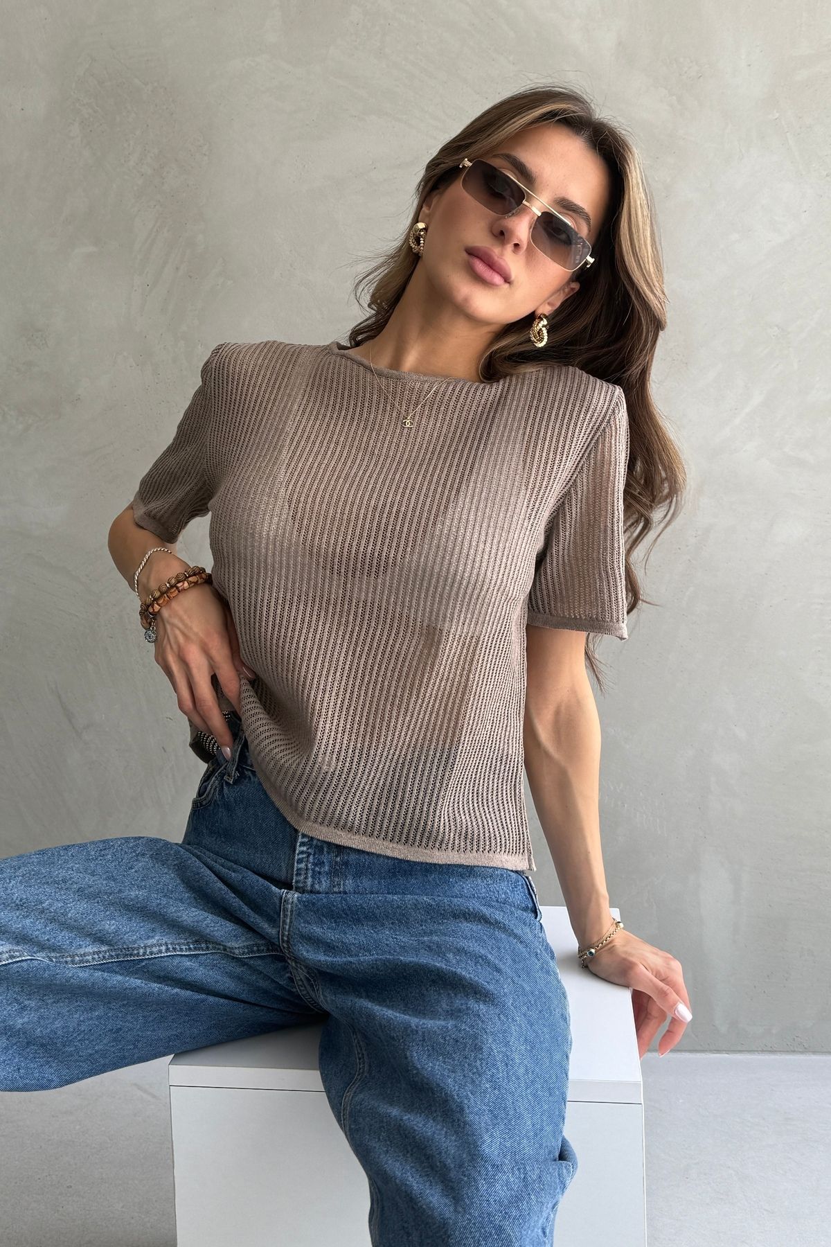 Ulino Ajurlu Kısa Kol Tshirt