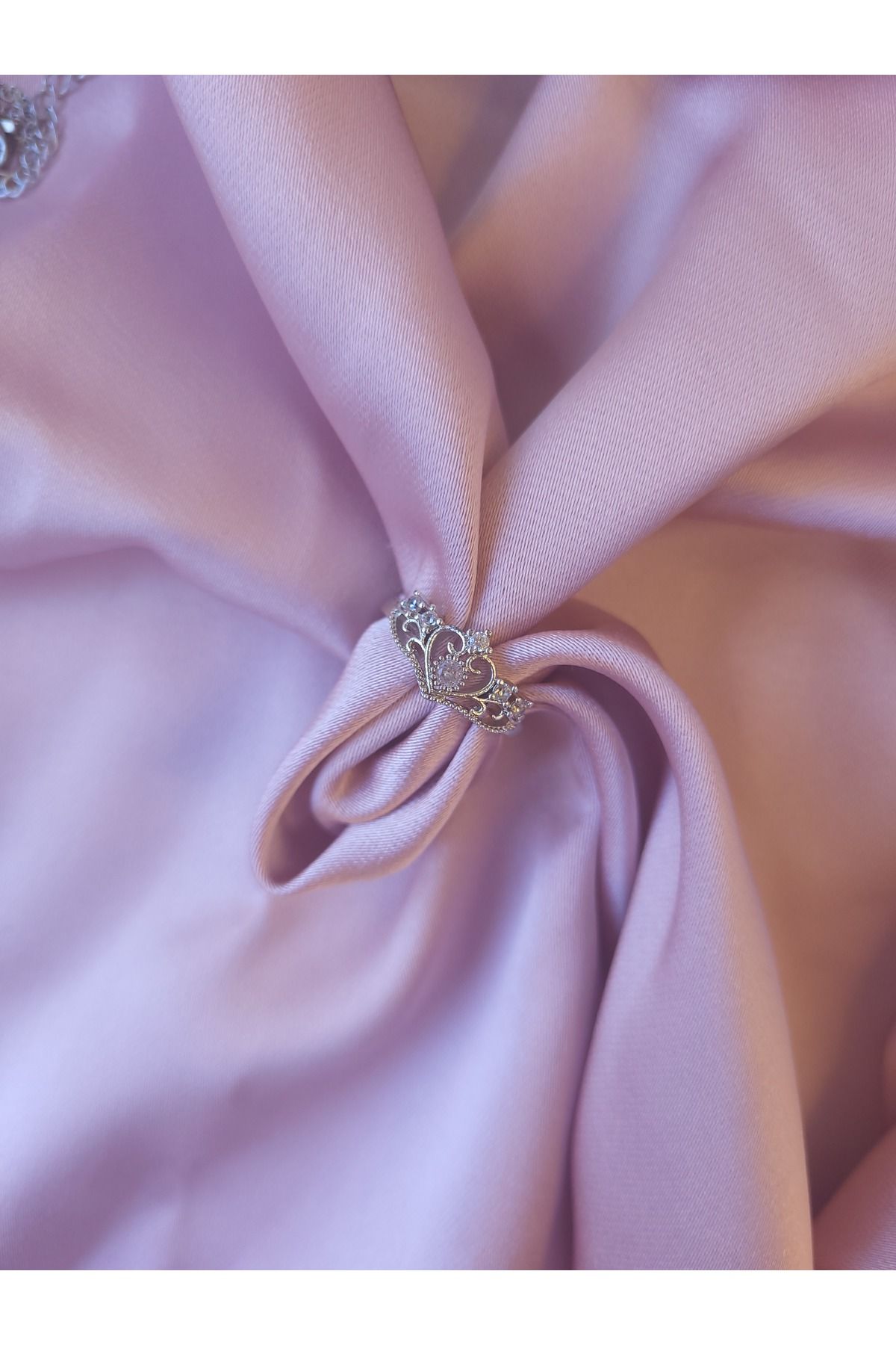 Jewerly Princess Crown Prenses Tacı Modeli Gümüş Renk Paslanmaz Çelik Yüzük