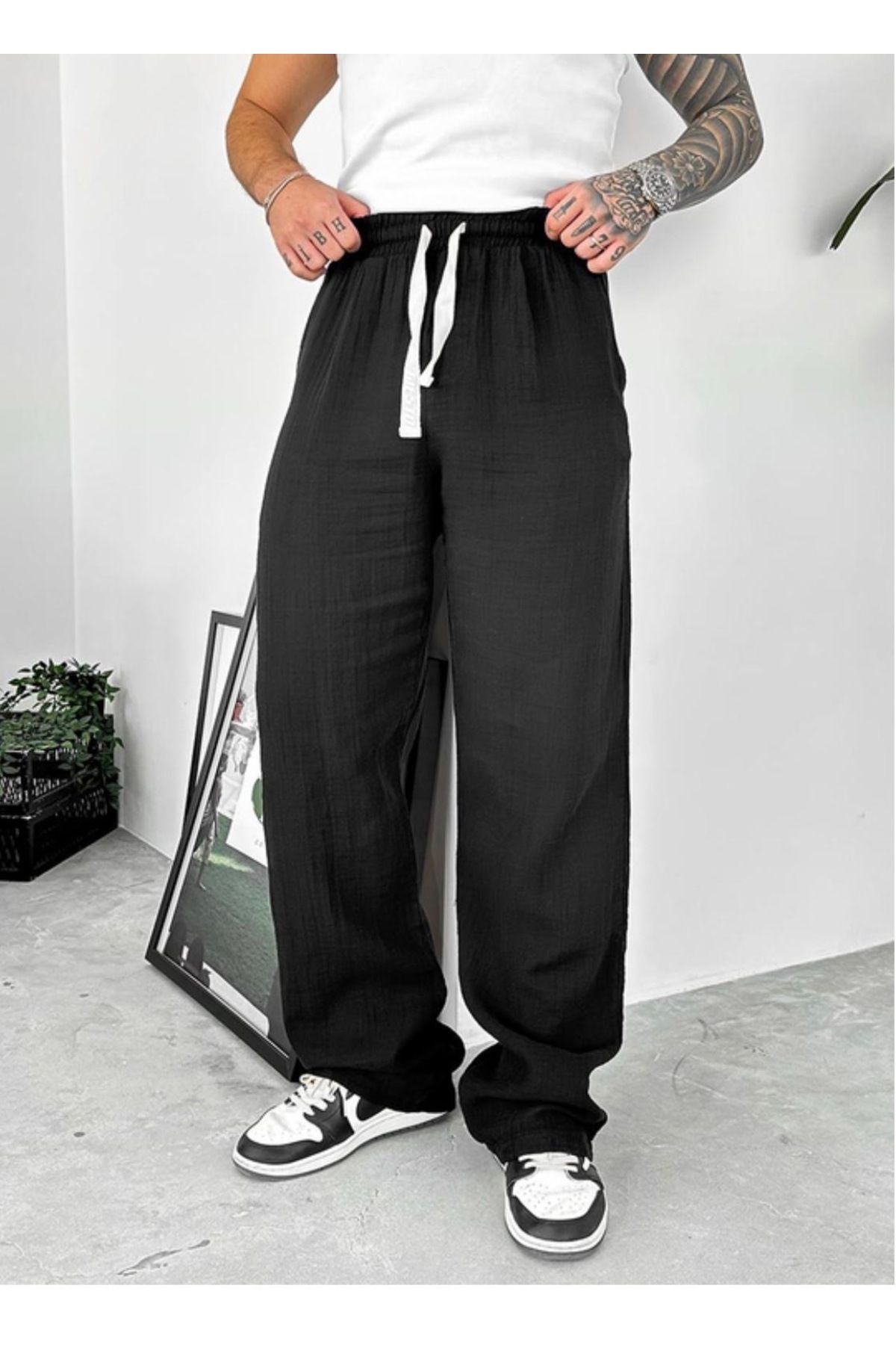 oraystore Müslin Kumaş Baggy Pantolon