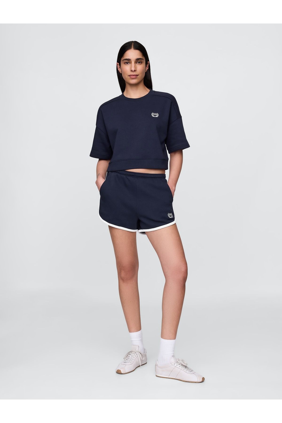 GAP Kadın Lacivert VintageSoft Gap Logo Yunus Sweat Şortları