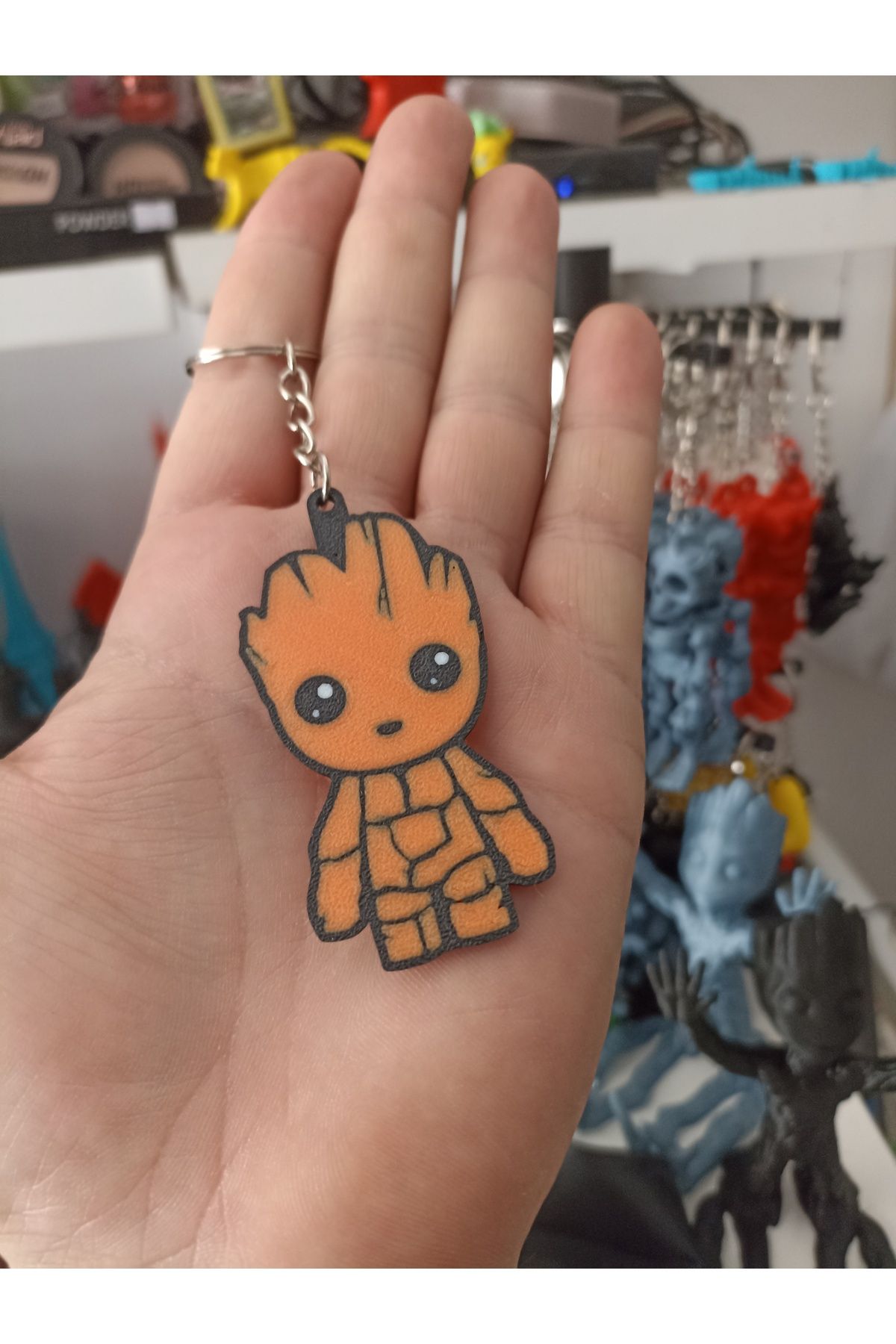KÖYMEN Baby groot Anahtarlık cift taraflı 3d üretim anahtarlık