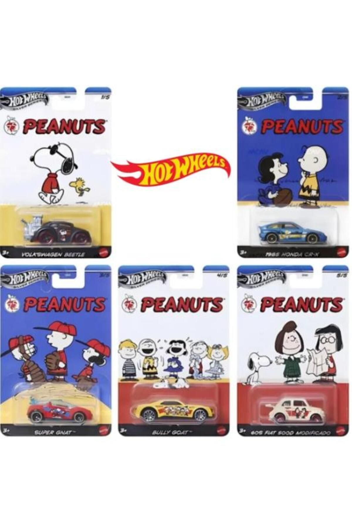 HOT WHEELS Silver Series Peanuts 5'li Set