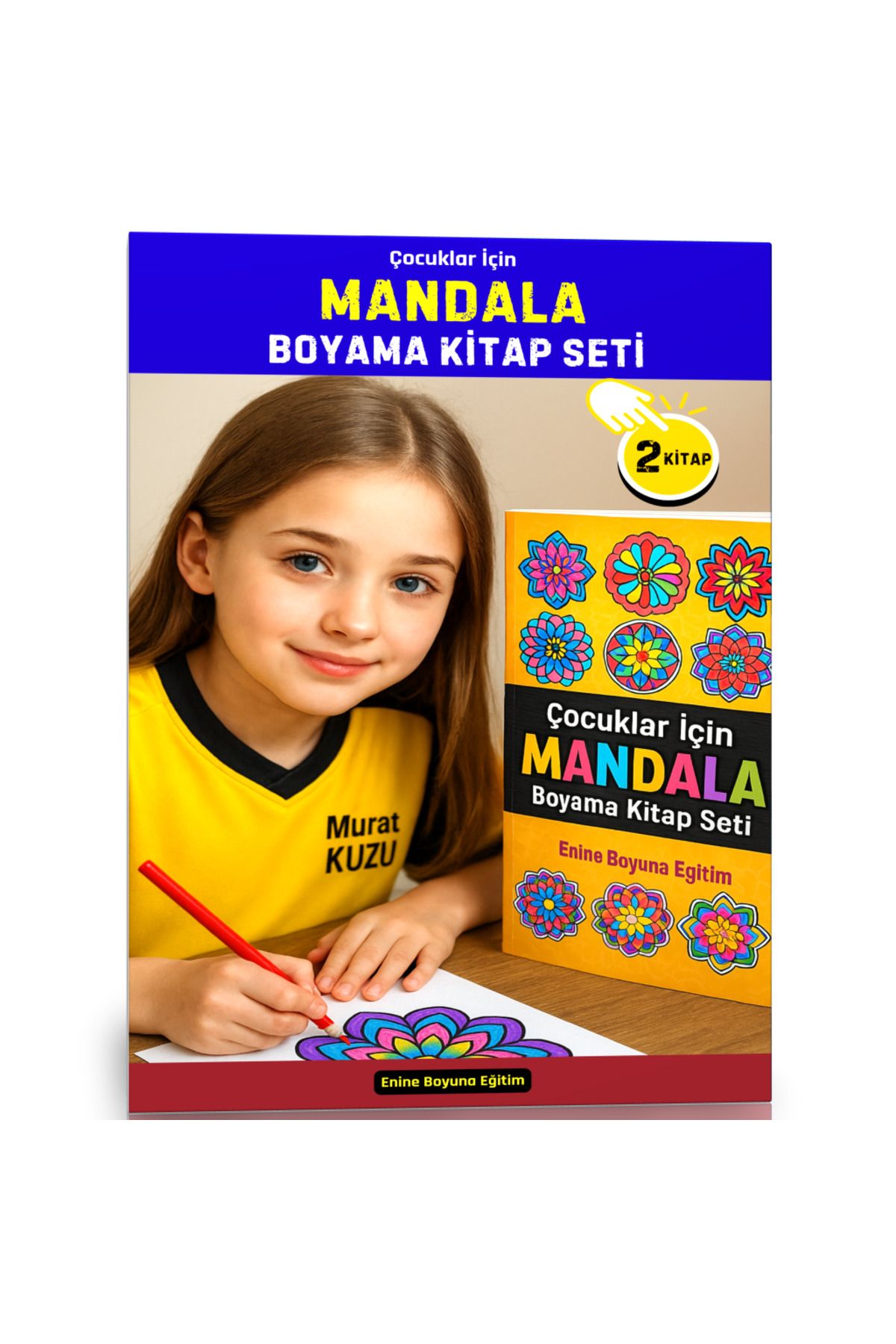 Enine Boyuna Eğitim Çocuklar İçin Mandala Boyama Kitap Seti
