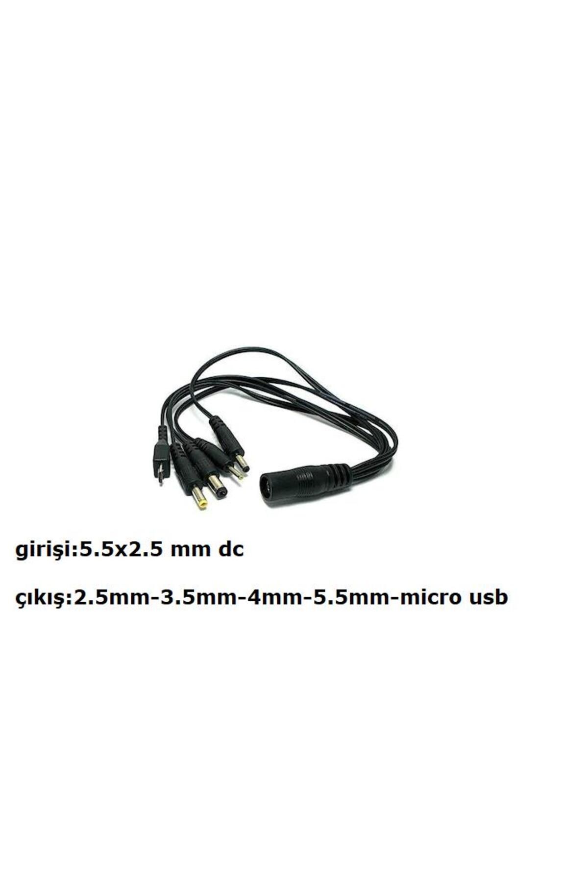 Mykablo 5.5x2.5 mm Dişi to 5'li Adaptör DC Uç Çevirici