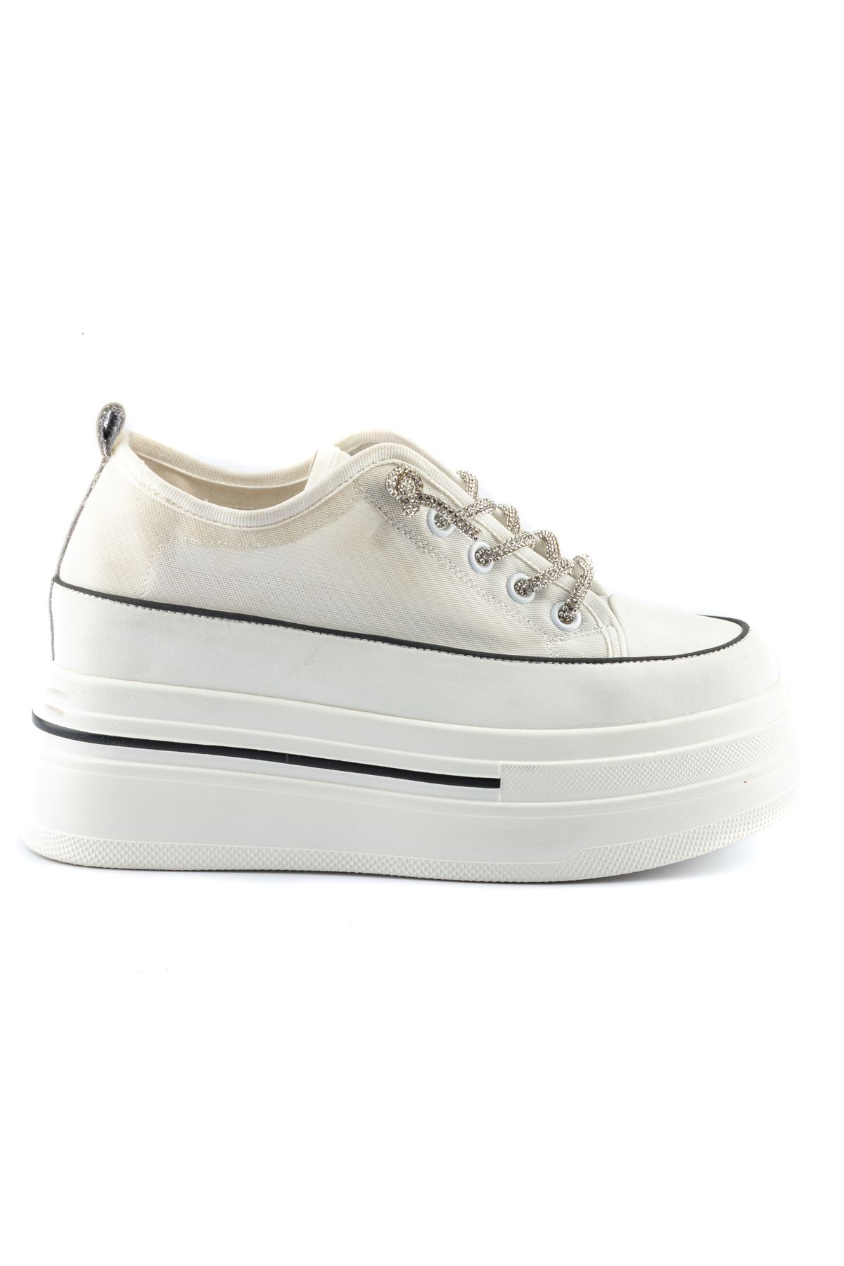 Guja Kadın Kalın Taban Taş Bağcıklı Sneaker