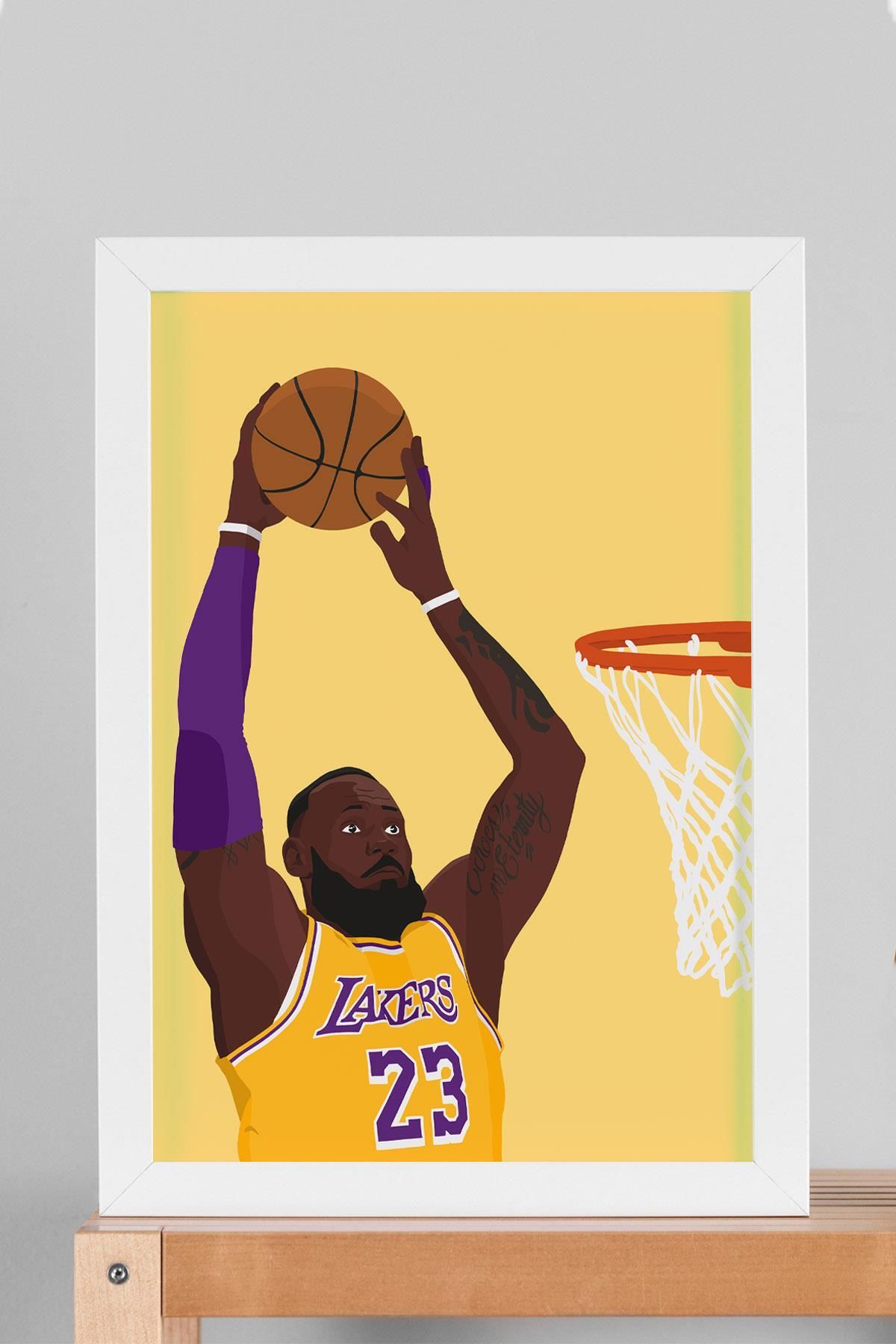 Saturn LeBron James Çerçeveli Tablo - Basketbol NBA Posteri Tablo