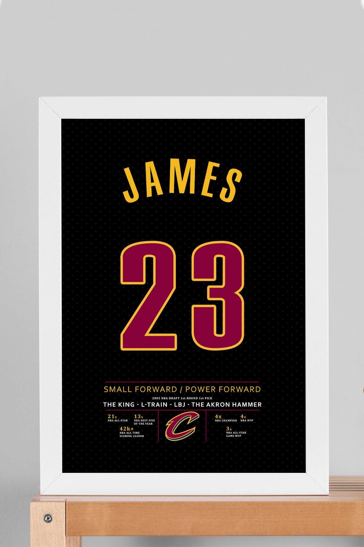 Saturn LeBron James Forma Çerçeveli Tablo - NBA Cleveland Cavaliers Jersey