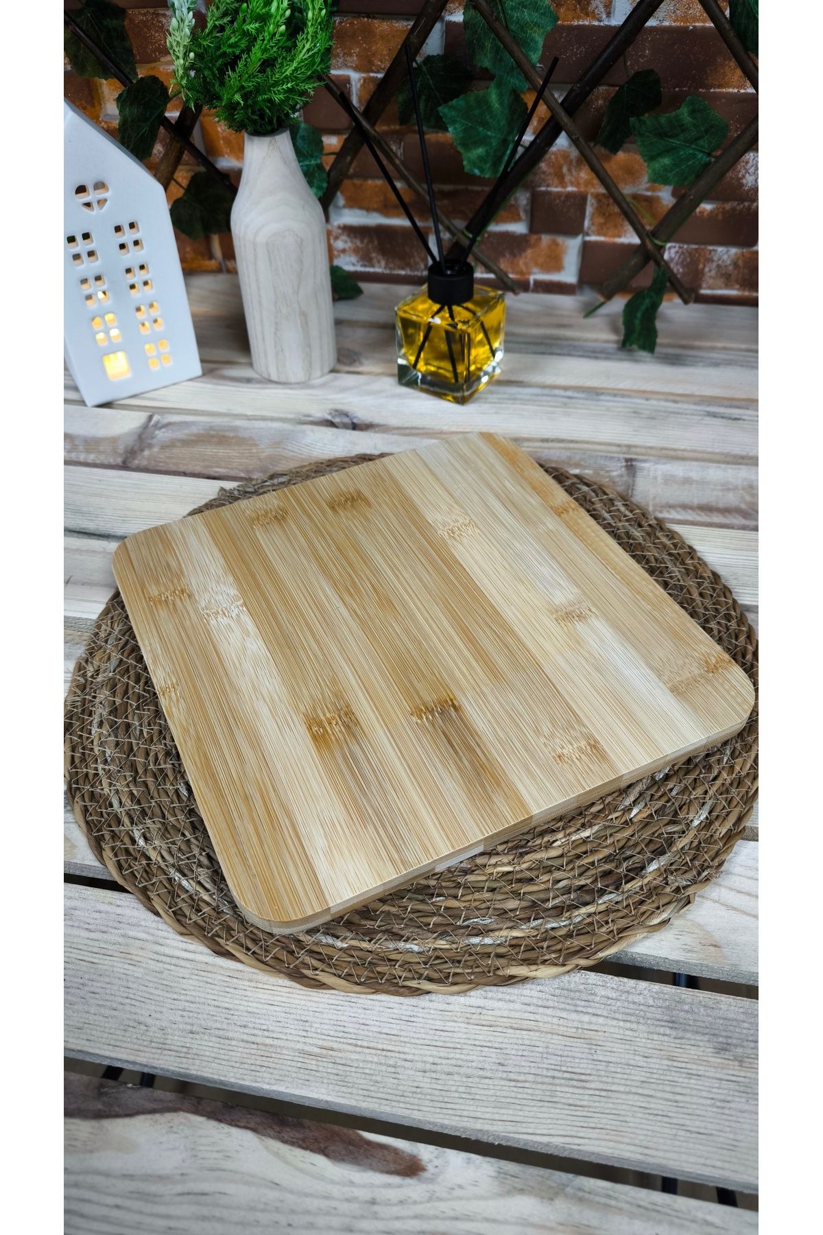 SOSYETE HOME41 BAMBU AYAKLI SUNUMLUK VE STAND KARE 25cm*25cm