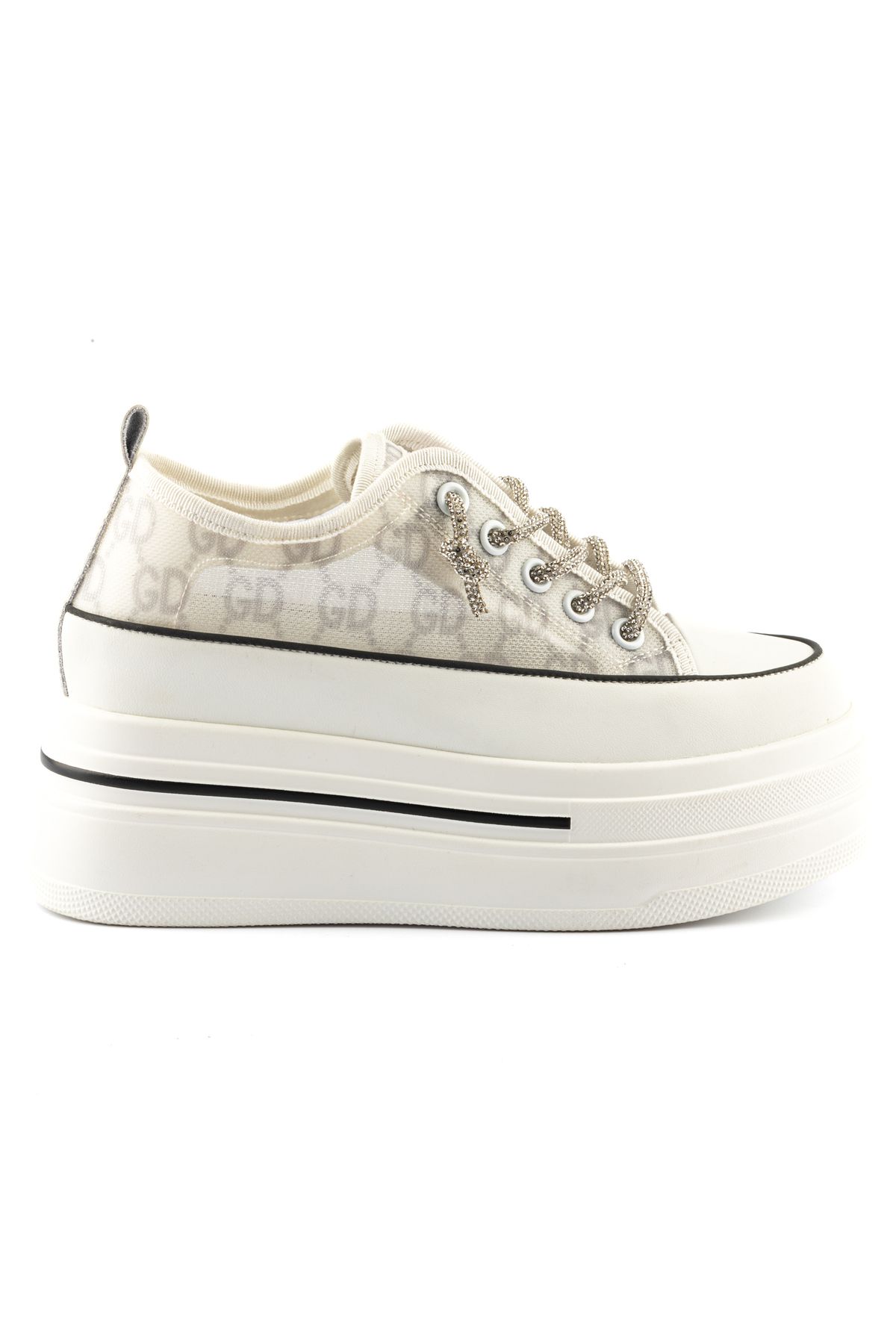 Guja Kadın Kalın Taban Taş Bağcıklı Sneaker