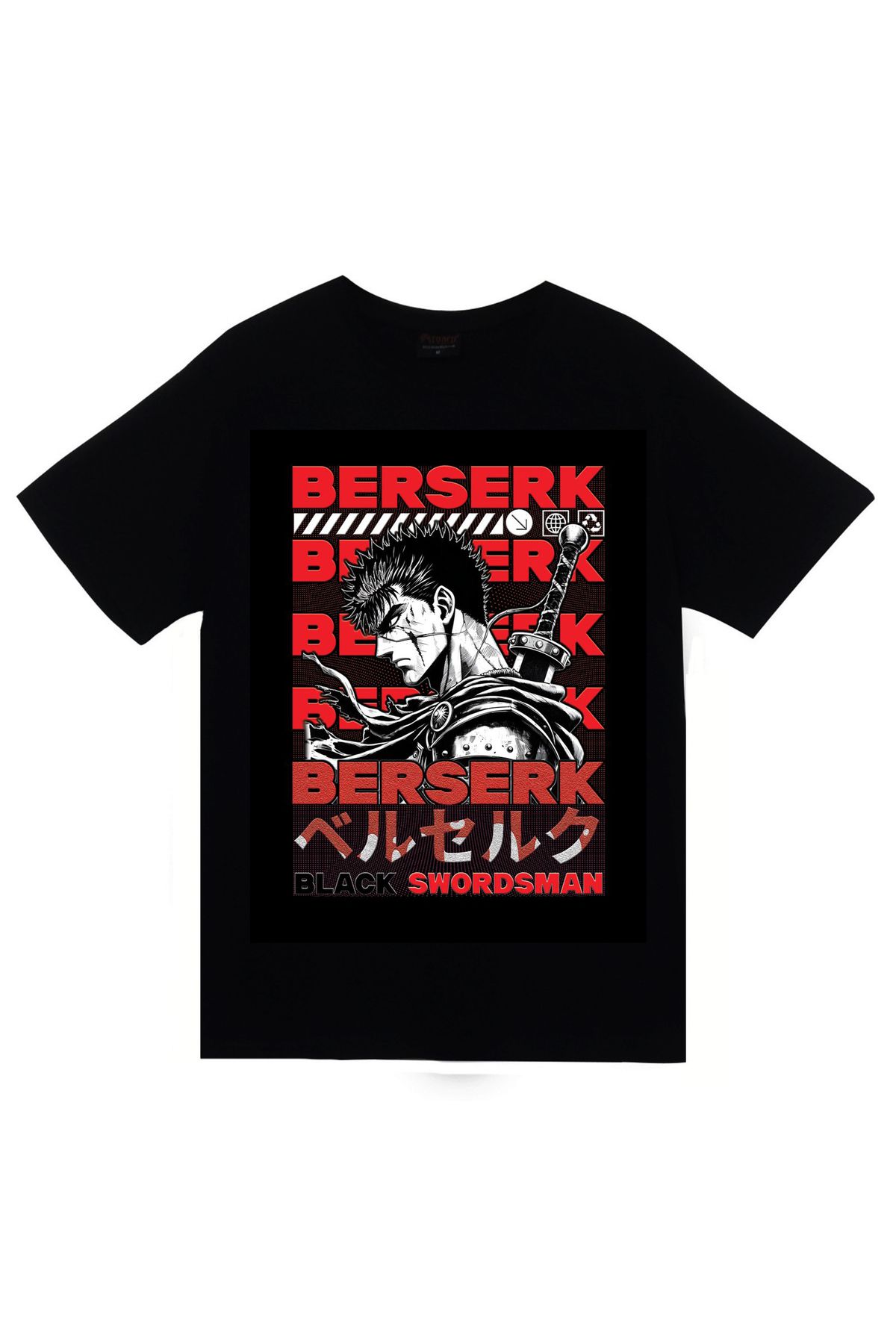 fame-stoned Spy × Family Anime Baskılı Unisex %100 Pamuk Siyah T-shirt