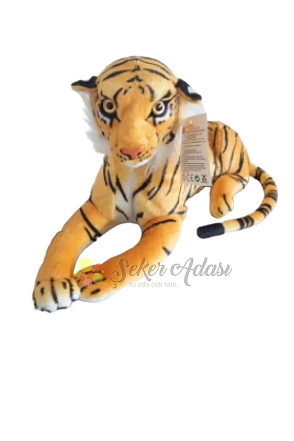 Şeker Adası Küçük Boy Peluş Kaplan 30 Cm ( SES ÖZELLİĞİ YOK ) Oyuncak Leopar Aslan