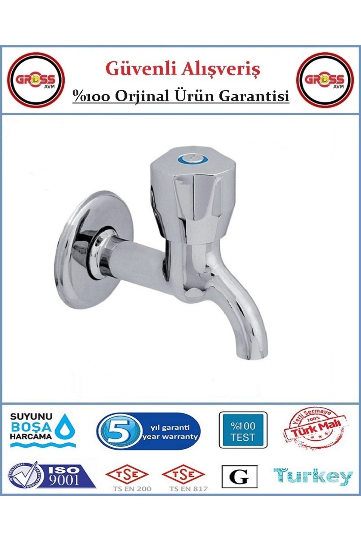 Eca E.C.A Pınar Kısa Musluk - %100 Prinç - Ürün - 5 Yıl Garanti