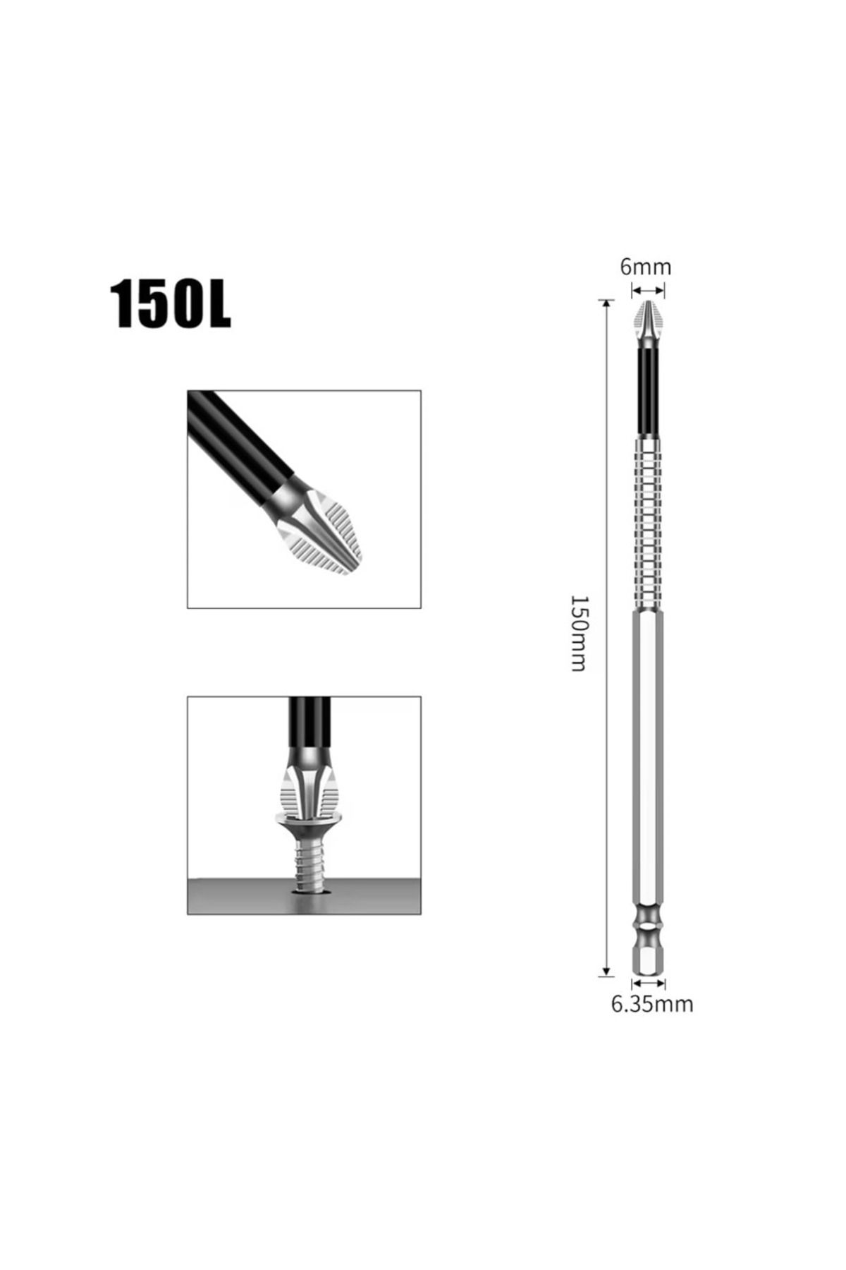SOLIDFAST KAYDIRMAZ PH2 UÇ ÇELİK/TİTANYUM YILDIZ UÇ 150MM ANTI-SLIP BIT