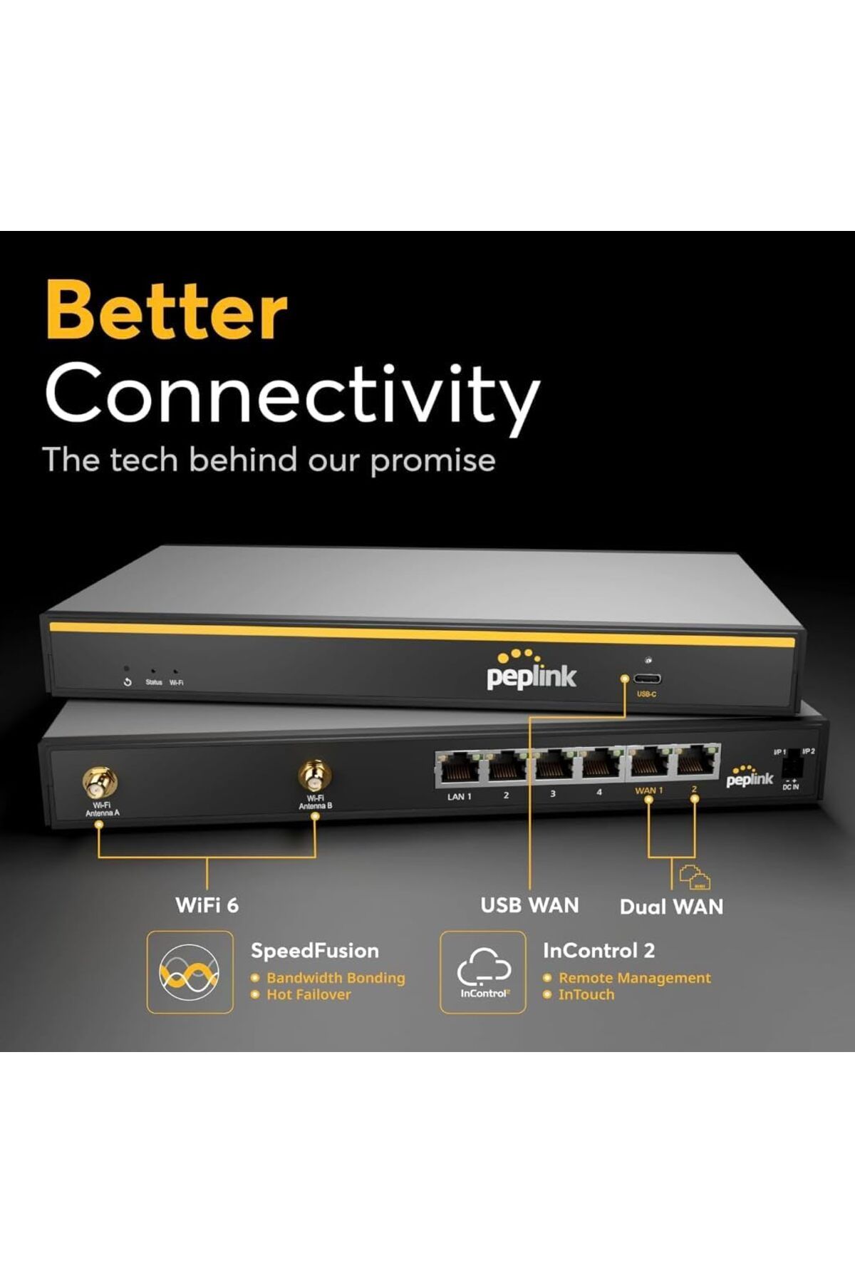 peplink-راوتر B-One WiFi 6 | شبكة WAN مزدوجة | نسخ احتياطي موثوق للإنترنت المنزلي والمكتبي 2