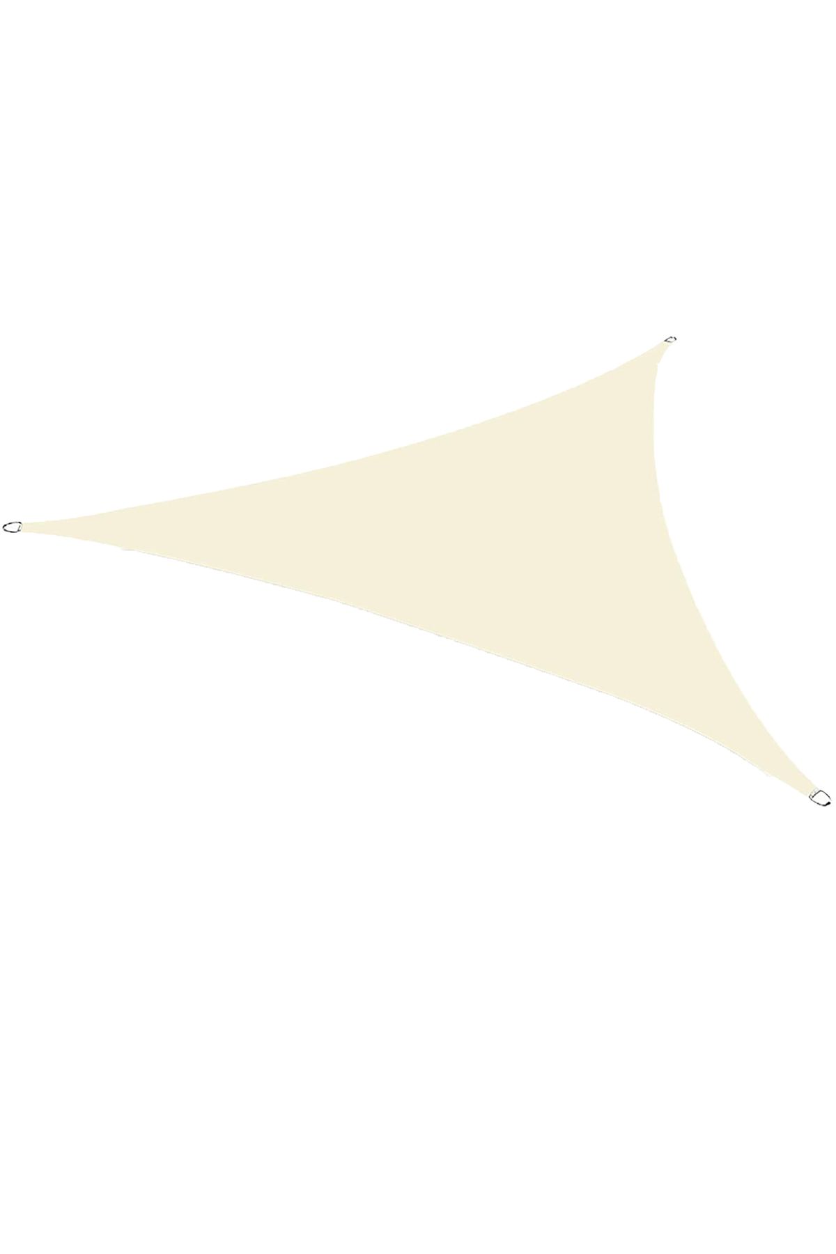 zola-Waterproof tarpaulin/sunblind,triangular, cream, with hooks, density 180 g/m², size 4x4x4m 1