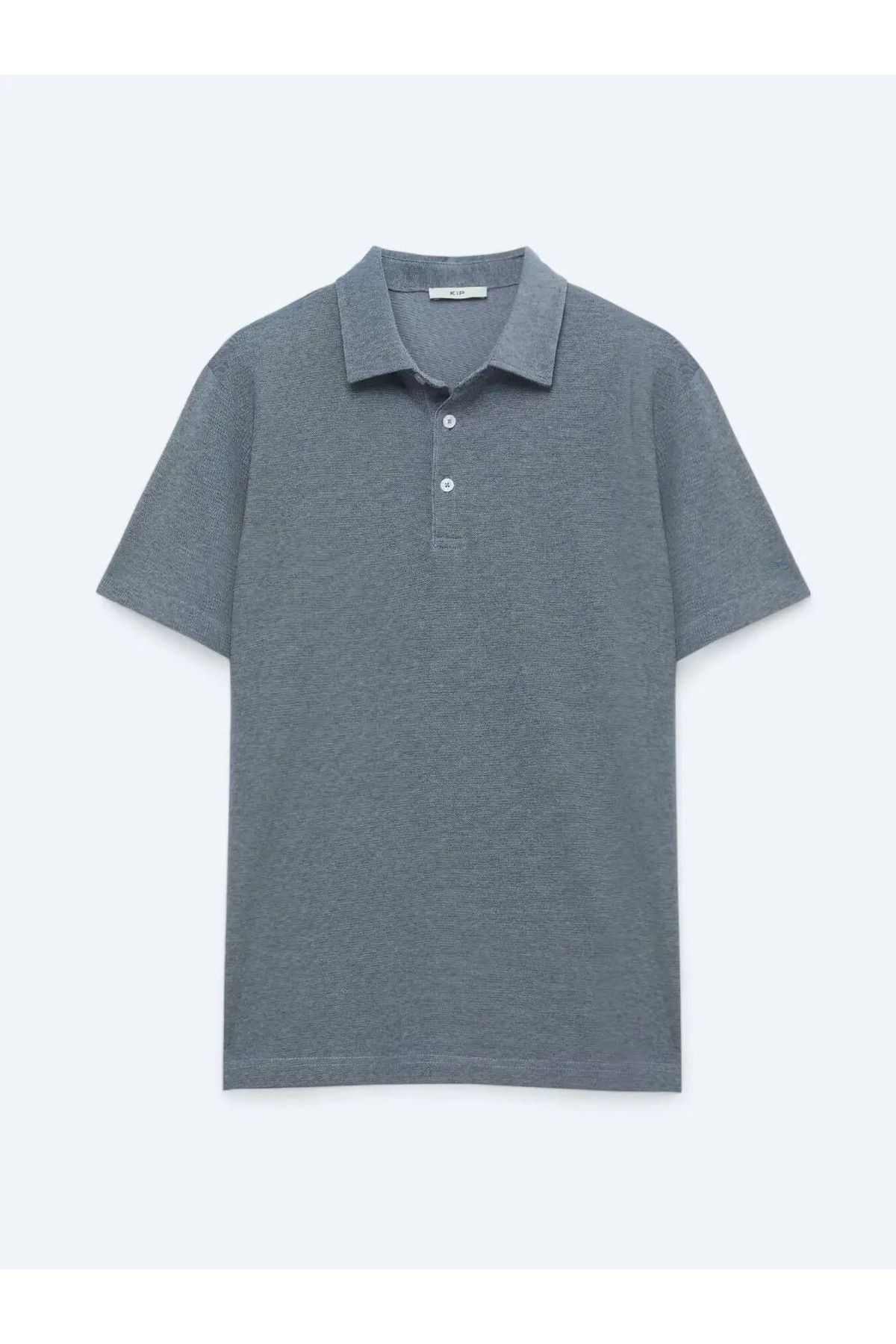 Kip Lacivert Polo Yaka Pamuk Karışımlı T-Shirt
