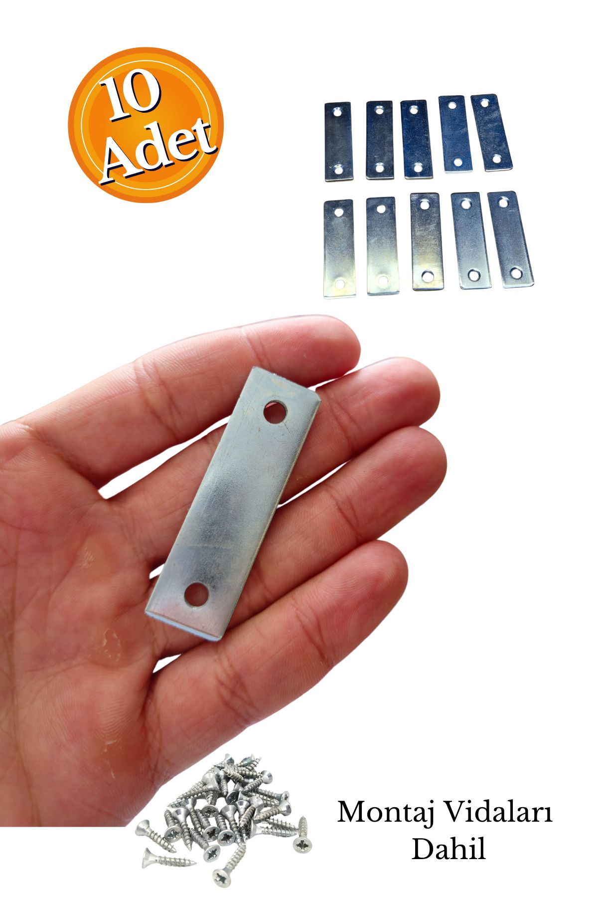 HOBİDABİ Küçük Metal Bağlantı Düz Gönye Sacı 5x1.5 cm - Mobilya Dolap Raf Birleştirme Düz Plaka